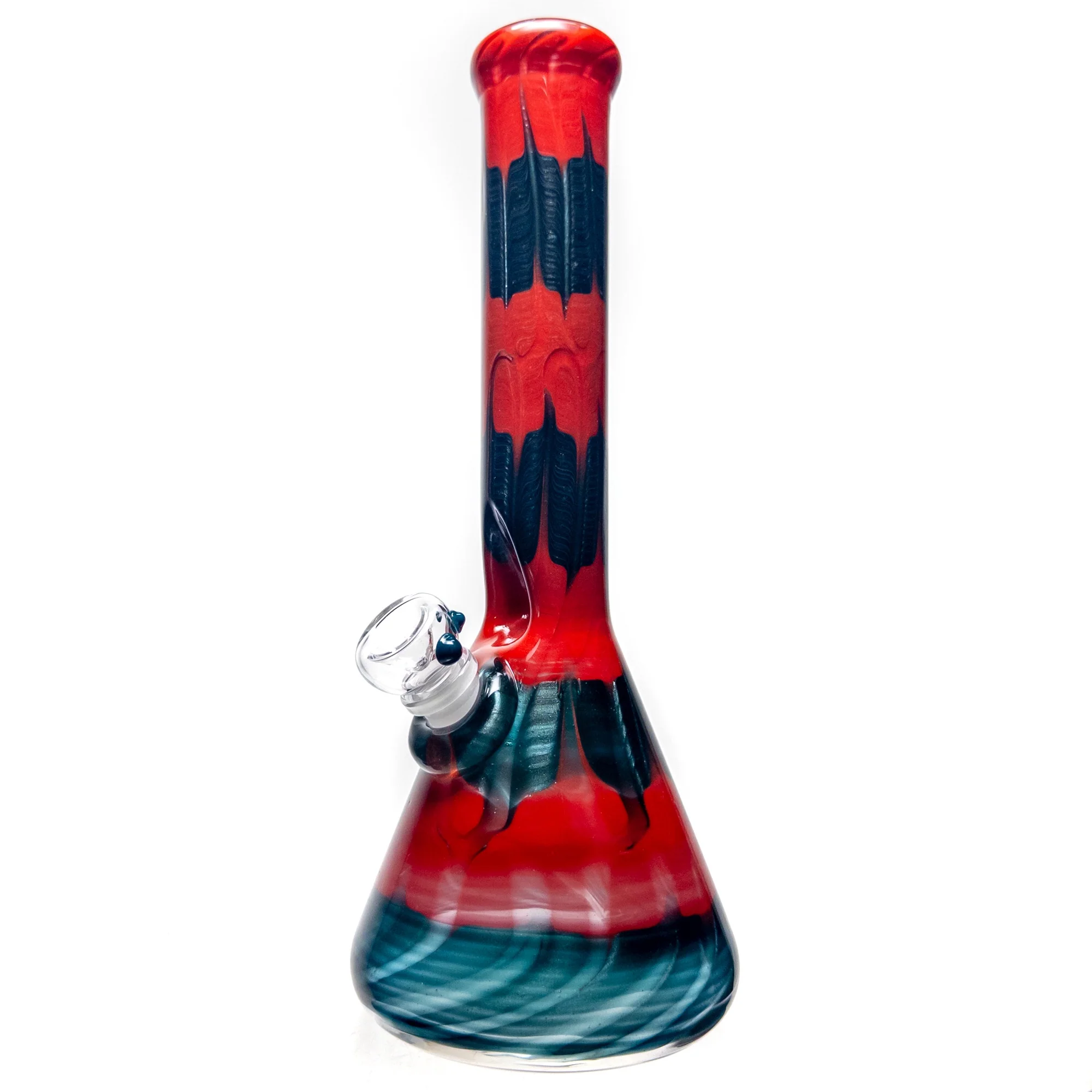 Mary Jane's Glass Studio - 12" Beaker - 38x4 - Full Color W&R Red