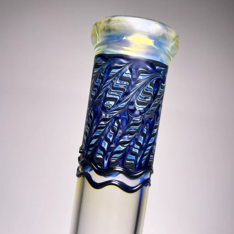 Mary Jane's Glass Studio - 12" Beaker - 38x4 - Fume W&R Dark Blue - Image 2