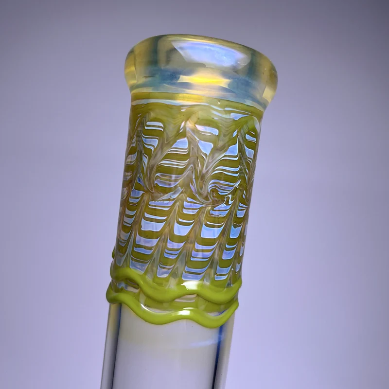 Mary Jane's Glass Studio - 12" Beaker - 38x4 - Fume W&R Olive Green - Image 2