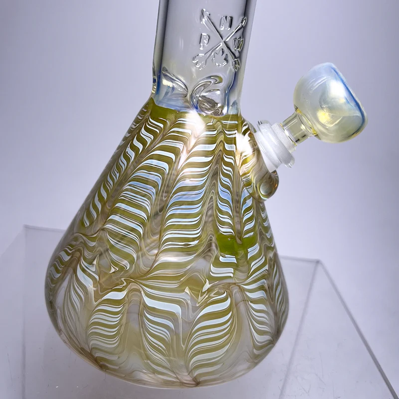 Mary Jane's Glass Studio - 12" Beaker - 38x4 - Fume W&R Olive Green - Image 3