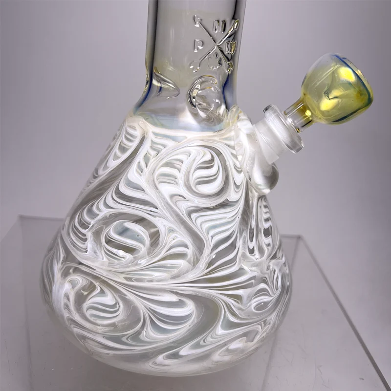 Mary Jane's Glass Studio - 12" Beaker - 38x4 - Fume W&R White - Image 3