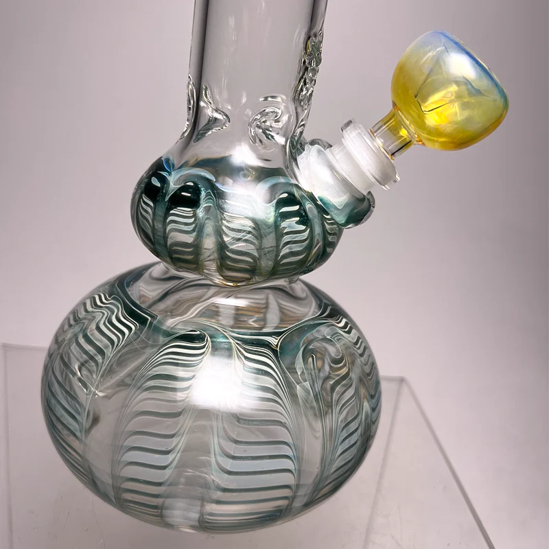 Mary Jane's Glass Studio - 12" Double Bubble - 38x4 - Fume W&R Blue Green - Image 3