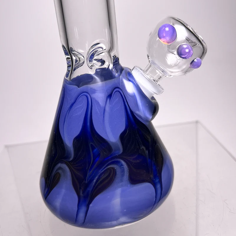 Mary Jane's Glass Studio - 9" Beaker - 32x2 - W&R Blue & Black - Image 3
