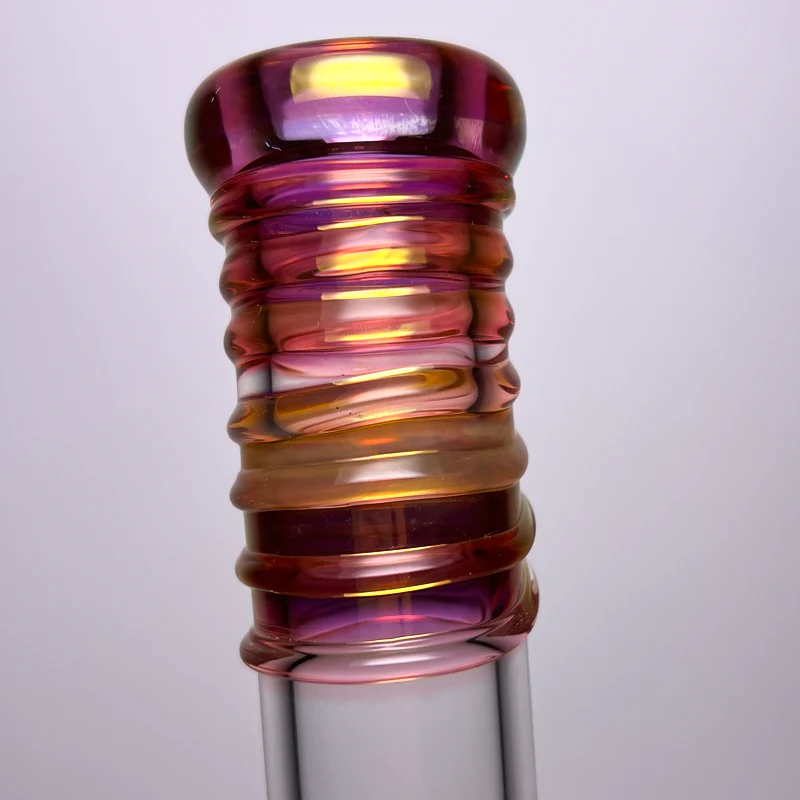 Mary Jane's Glass Studio - 9" Beaker - 32x4 - Silver & Gold Fume - Image 2