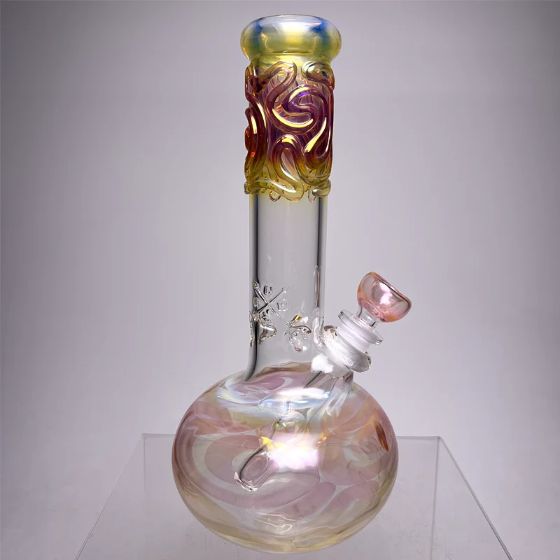 Mary Jane's Glass Studio - 9" Single Bubble - 38x4 - Silver & Gold Fume