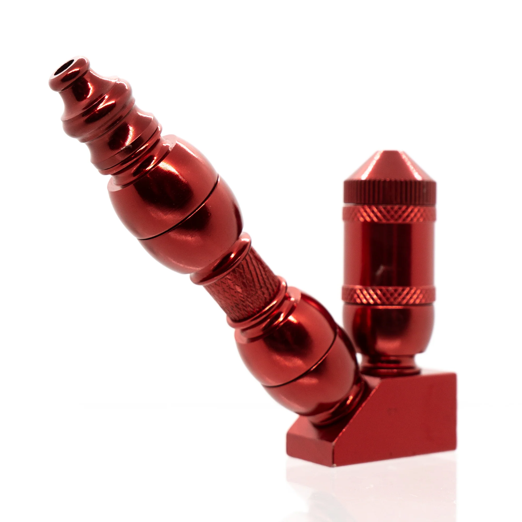 Metal Pipe - Stand Up - Triple Chamber - Red - Image 2