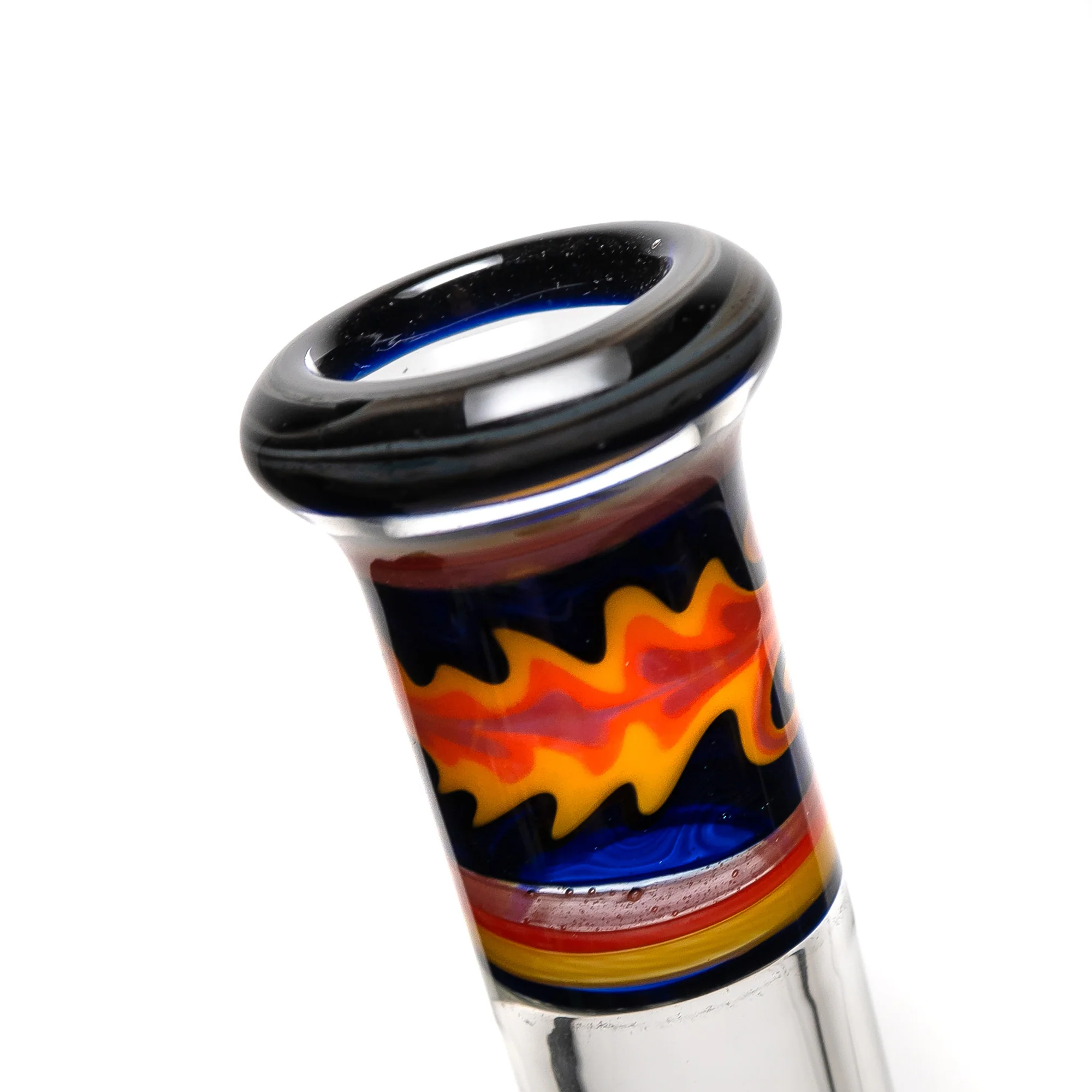 Mighty Chalice - 15" Band Beaker - 40x7 - Blue w/ Fire Linework - Image 4