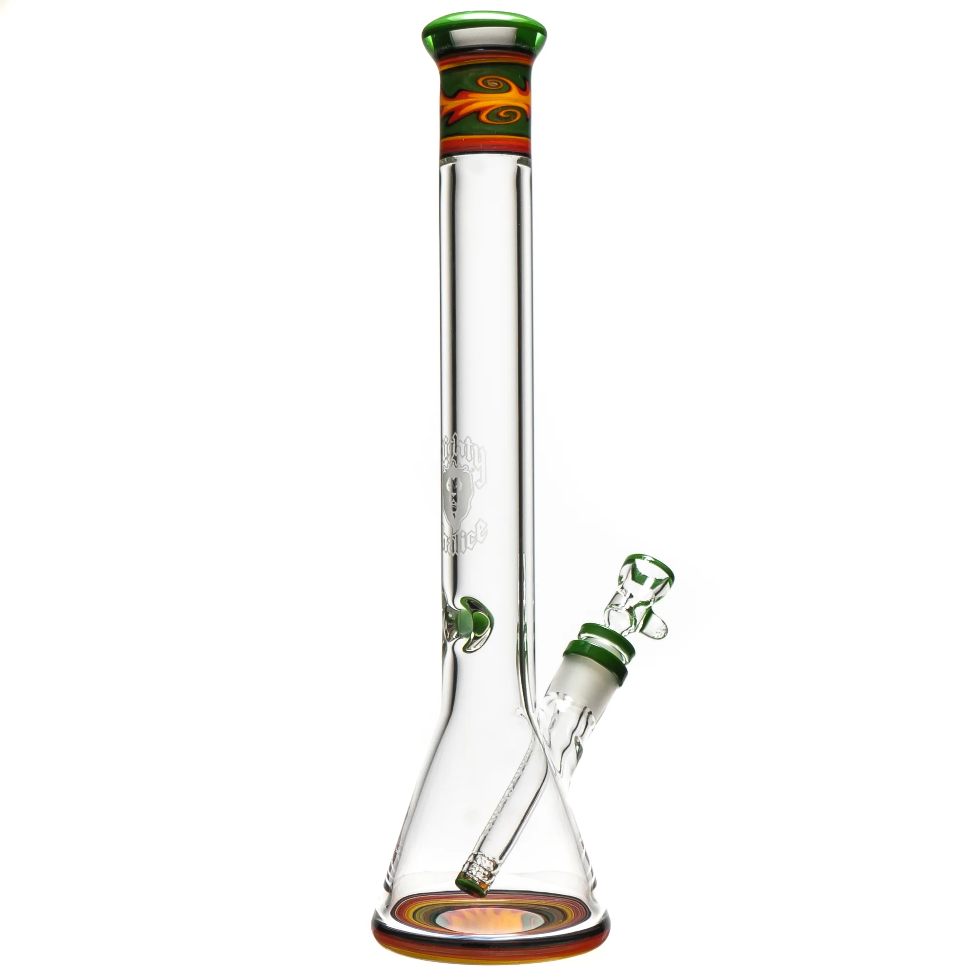 Mighty Chalice - 15" Beaker - 40x7 - Rasta Linework - Image 2