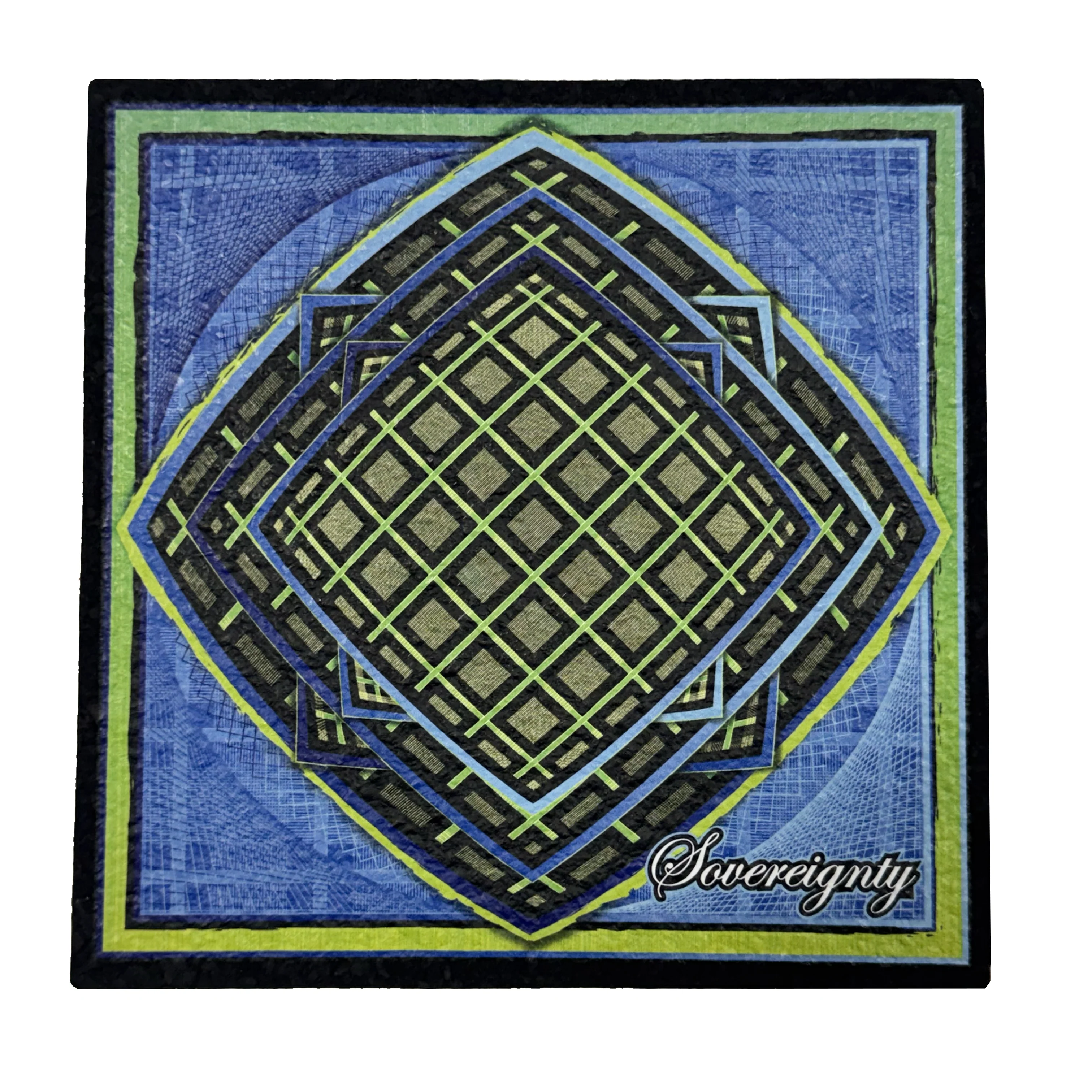 Moodmats X Sovereignty - Blue & Green Geometric Square