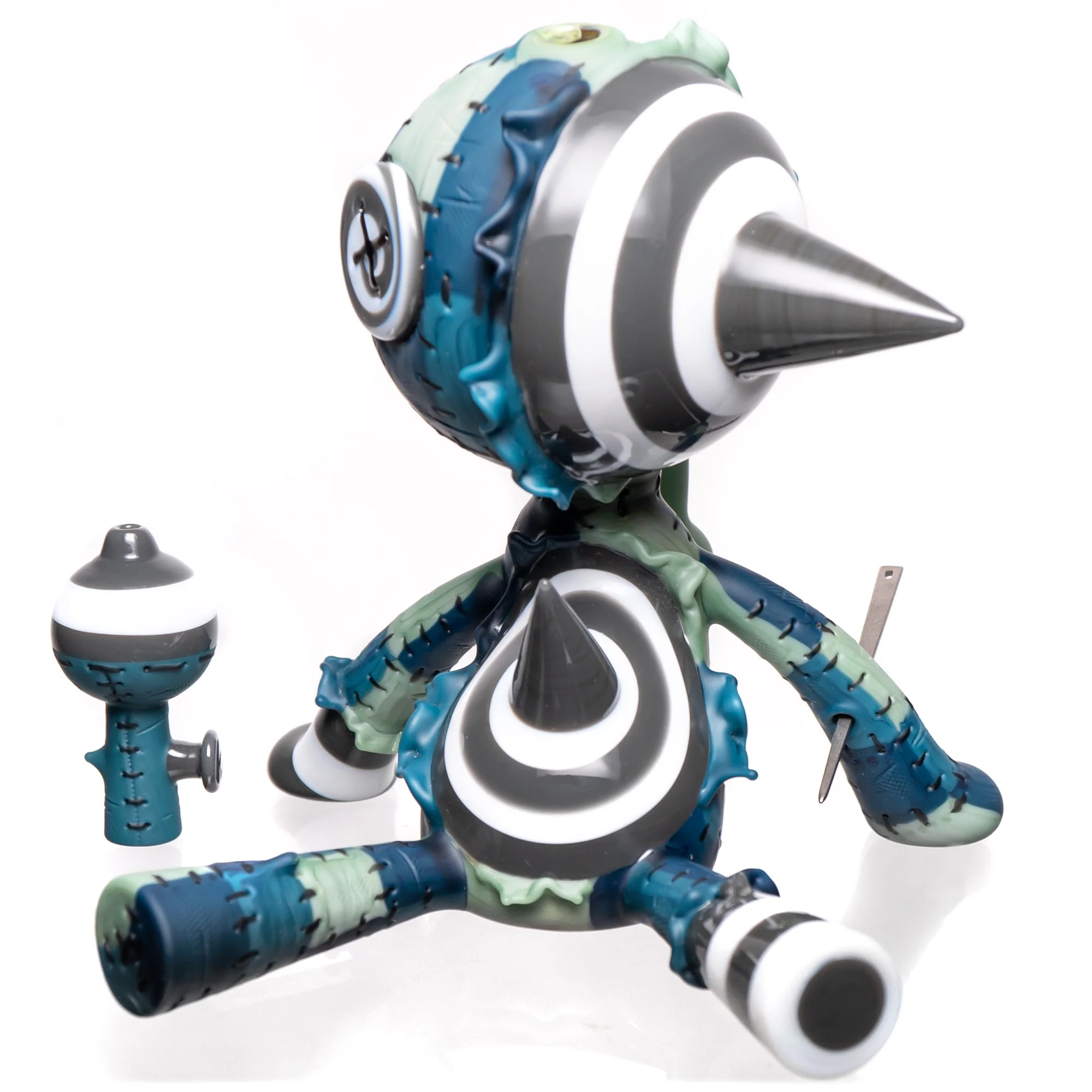 Peter Muller - Quilted Doll  - Spikes - Portland Grey & Lotus White