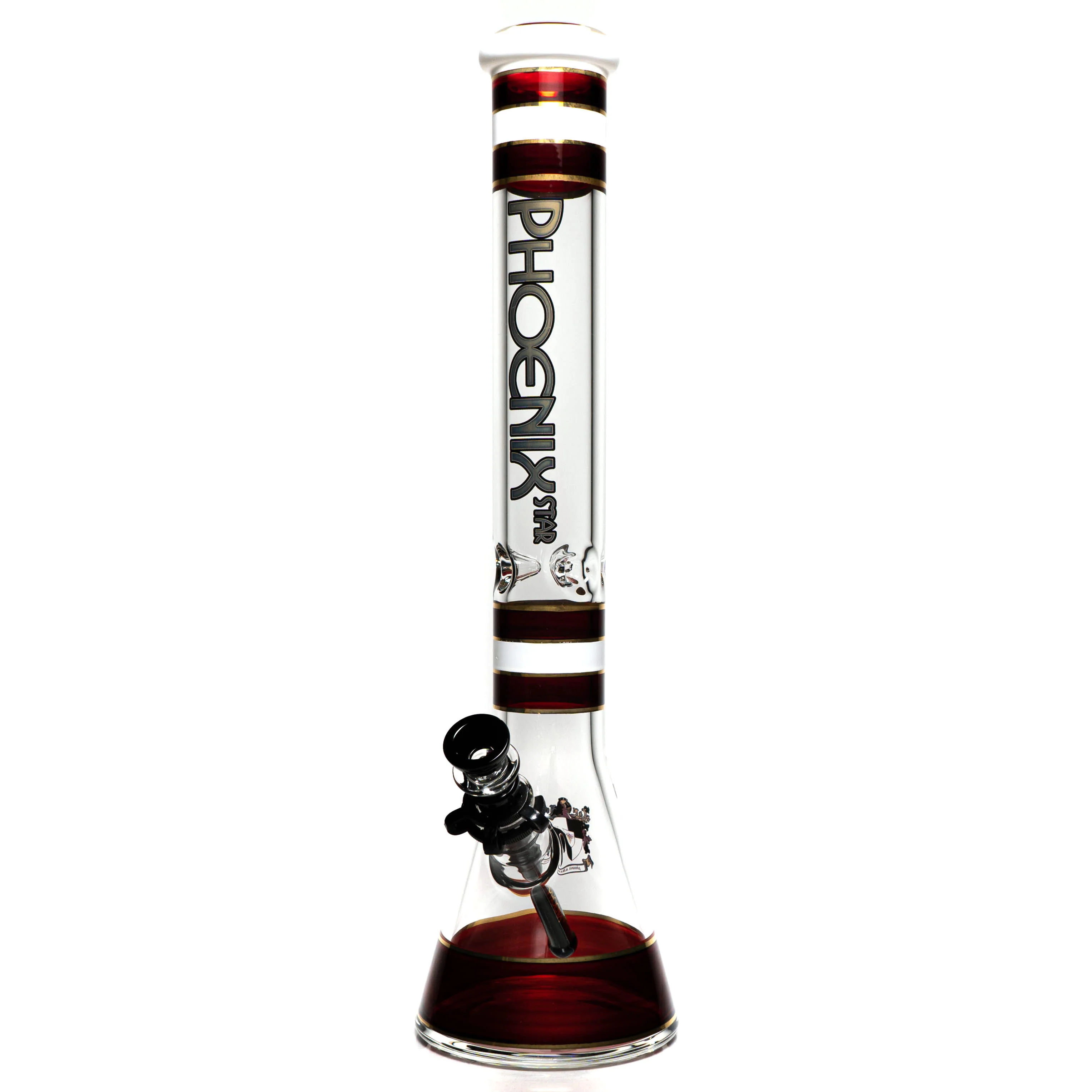 Phoenix Star - 18" Triple Band Beaker - 7mm - Red & White Accents