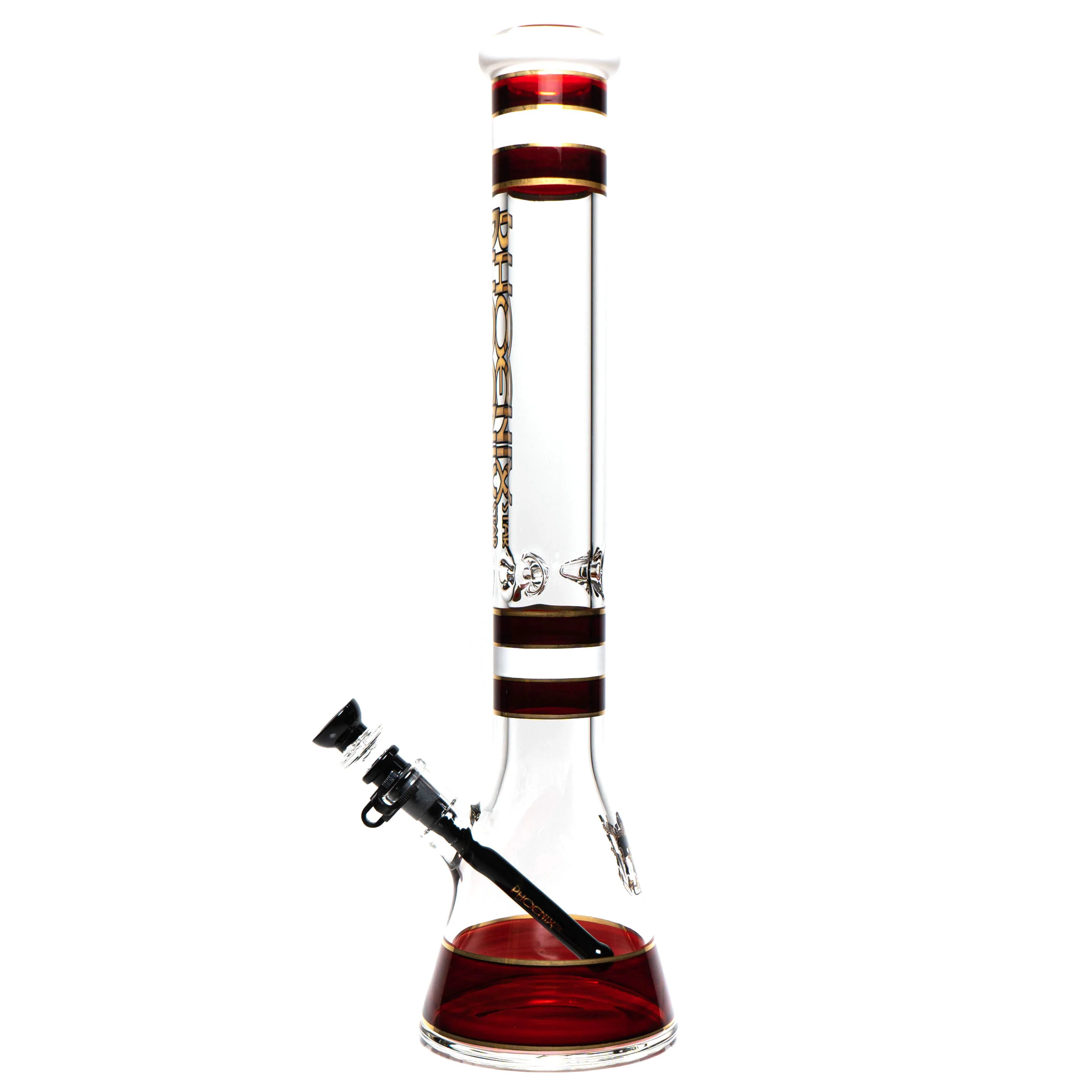 Phoenix Star - 18" Triple Band Beaker - 7mm - Red & White Accents - Image 2