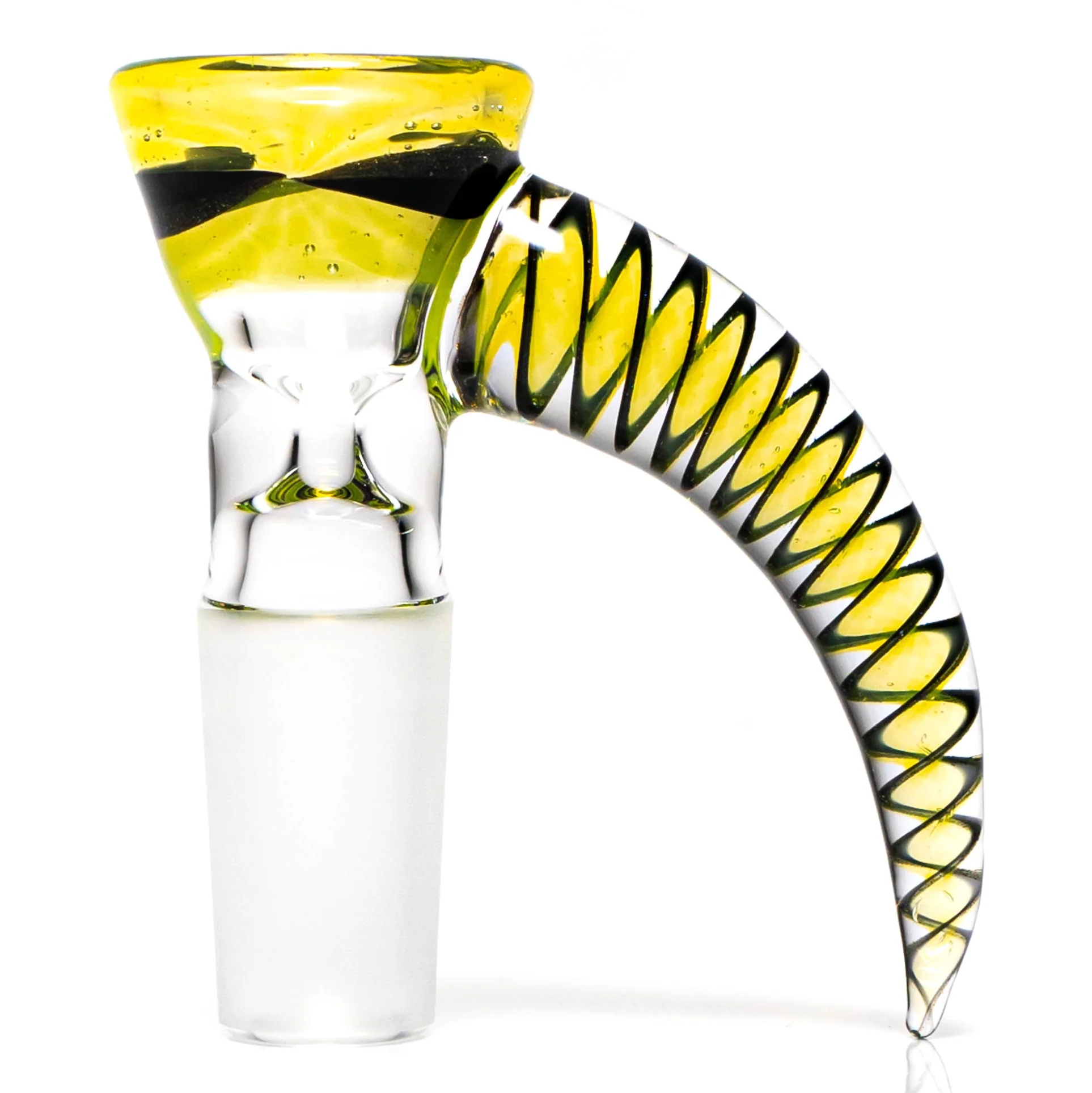 Pho_Sco - Single Hole Linework Horn Slide - 14mm - Lemon Drop, Steelwool & Black #7