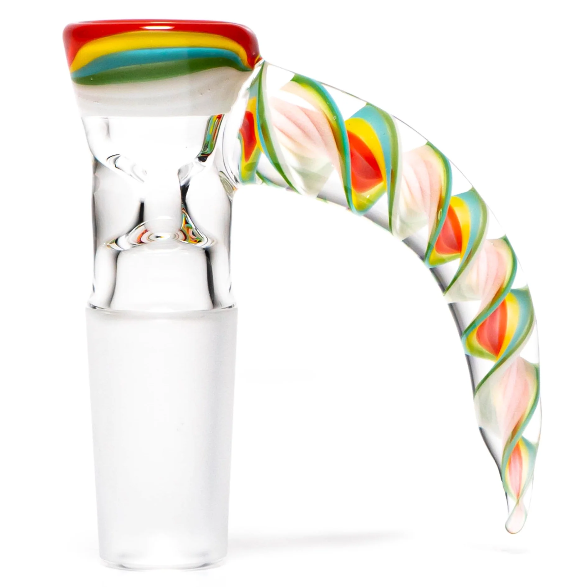 Pho_Sco - Single Hole Linework Horn Slide - 14mm - Rainbow Rasta #9