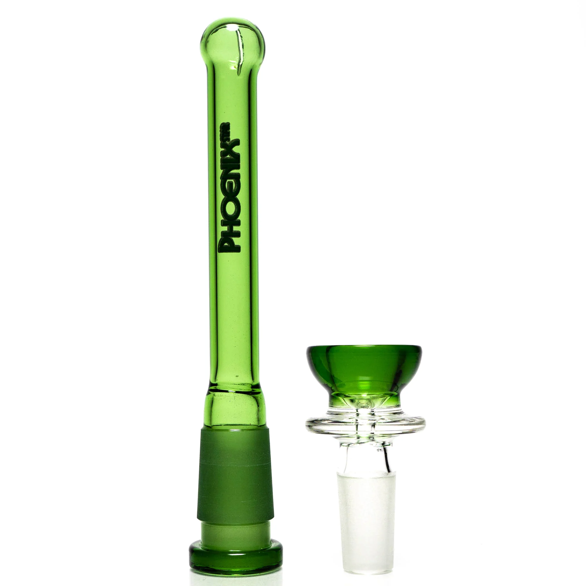 Phoenix Star - 12" Sandblasted Band Beaker - Green & Gold - Image 4