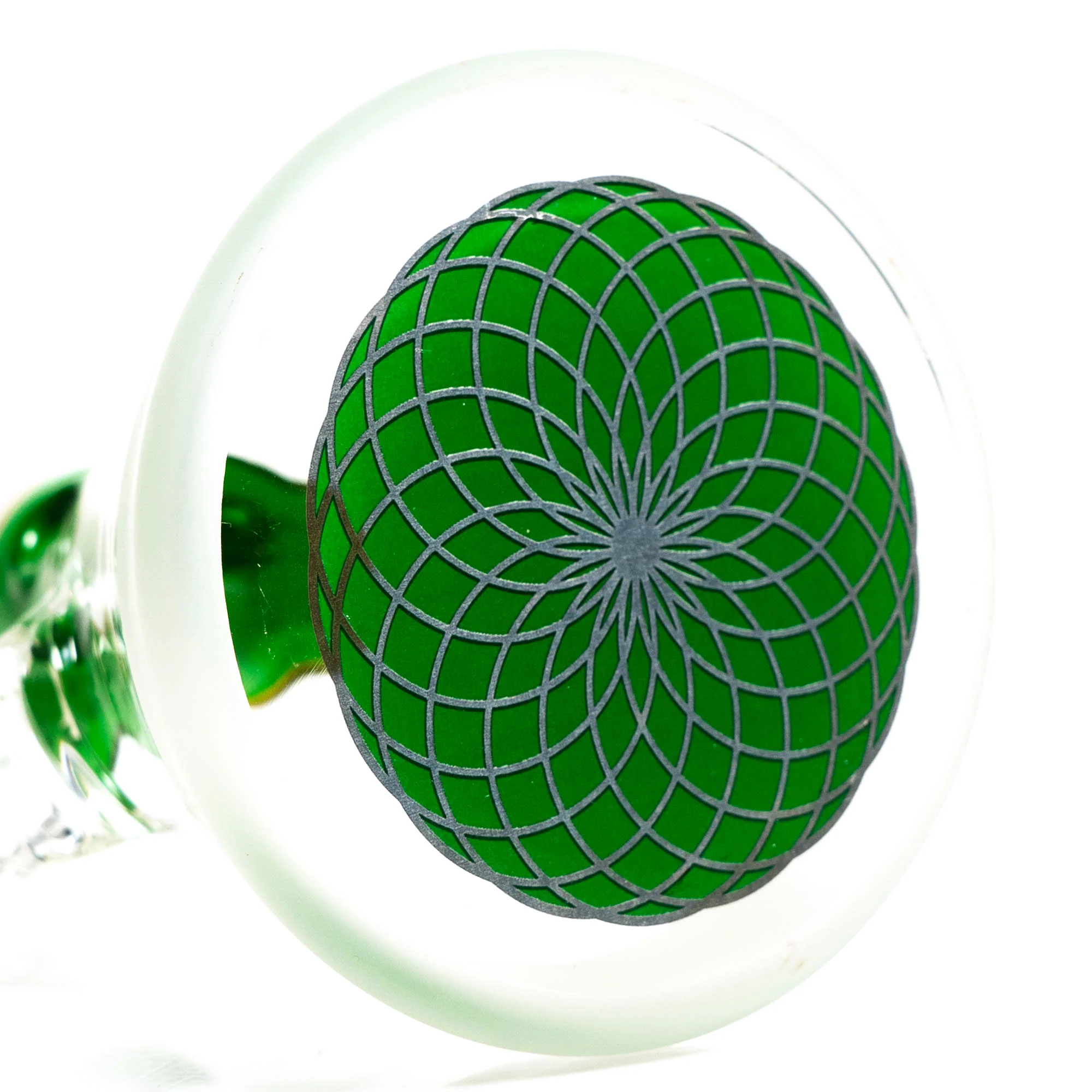 Phoenix Star - 12" Sandblasted Band Beaker - Green & Gold - Image 8