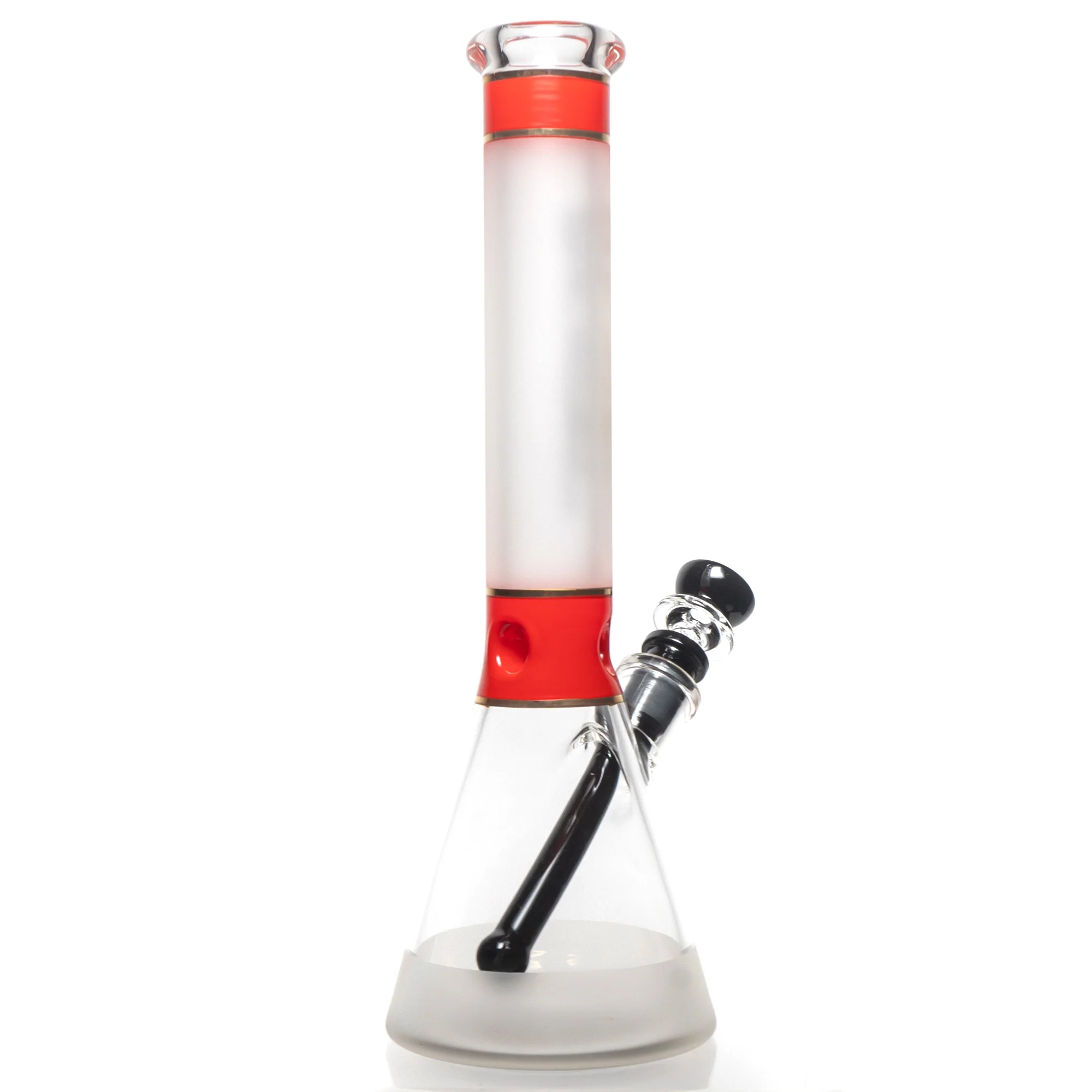 Phoenix Star - 12" Sandblasted Band Beaker - Red & Gold - Image 2