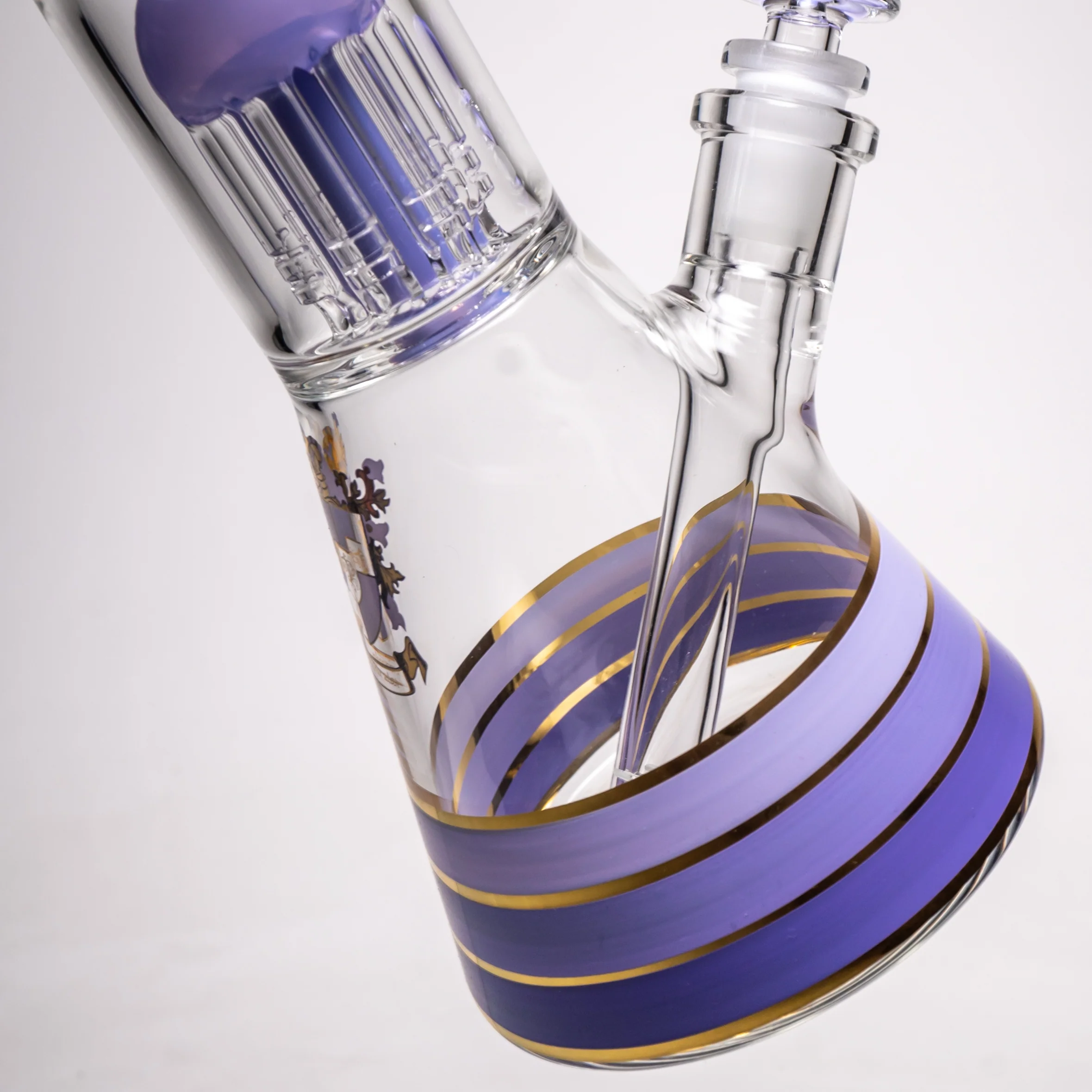 Phoenix Star - 14" Double Tree Beaker - 8 Arm - Milky Purple - Image 4