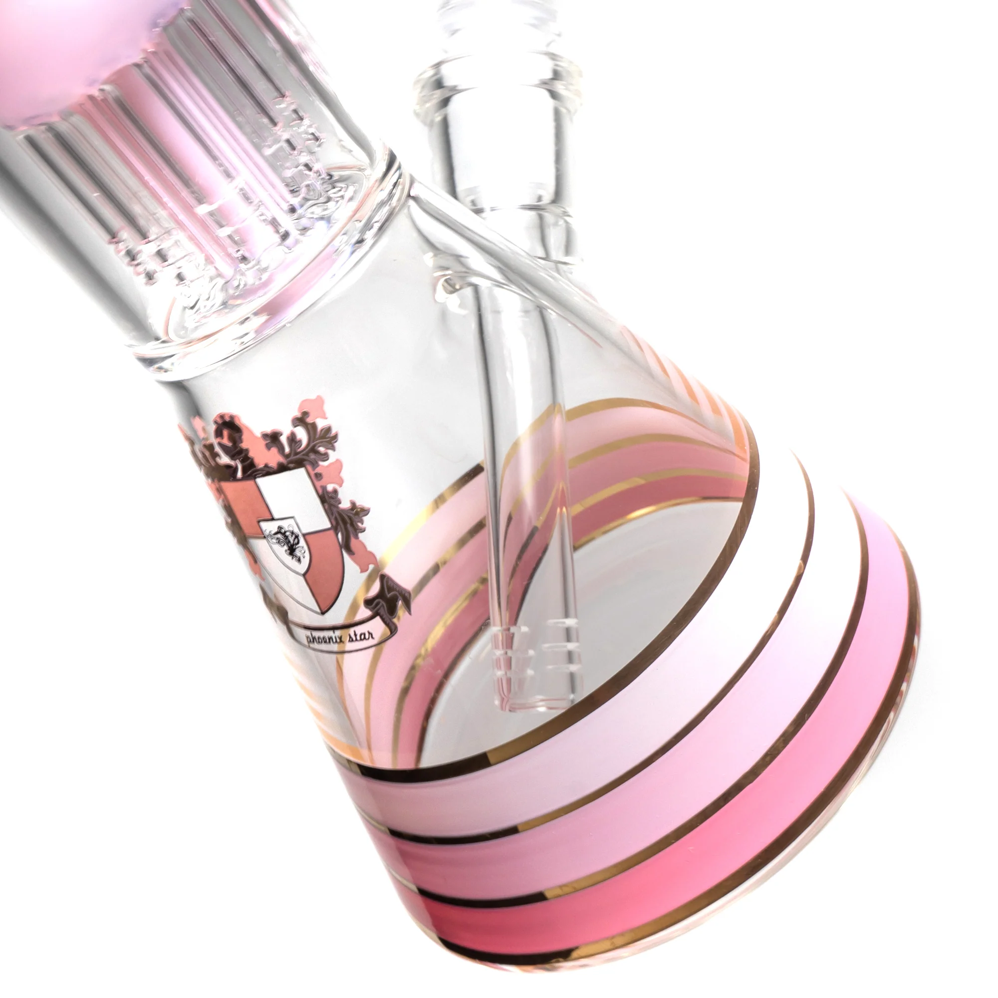 Phoenix Star - 14" Tree Perc Beaker - 8 Arm - Milky Pink - Image 5