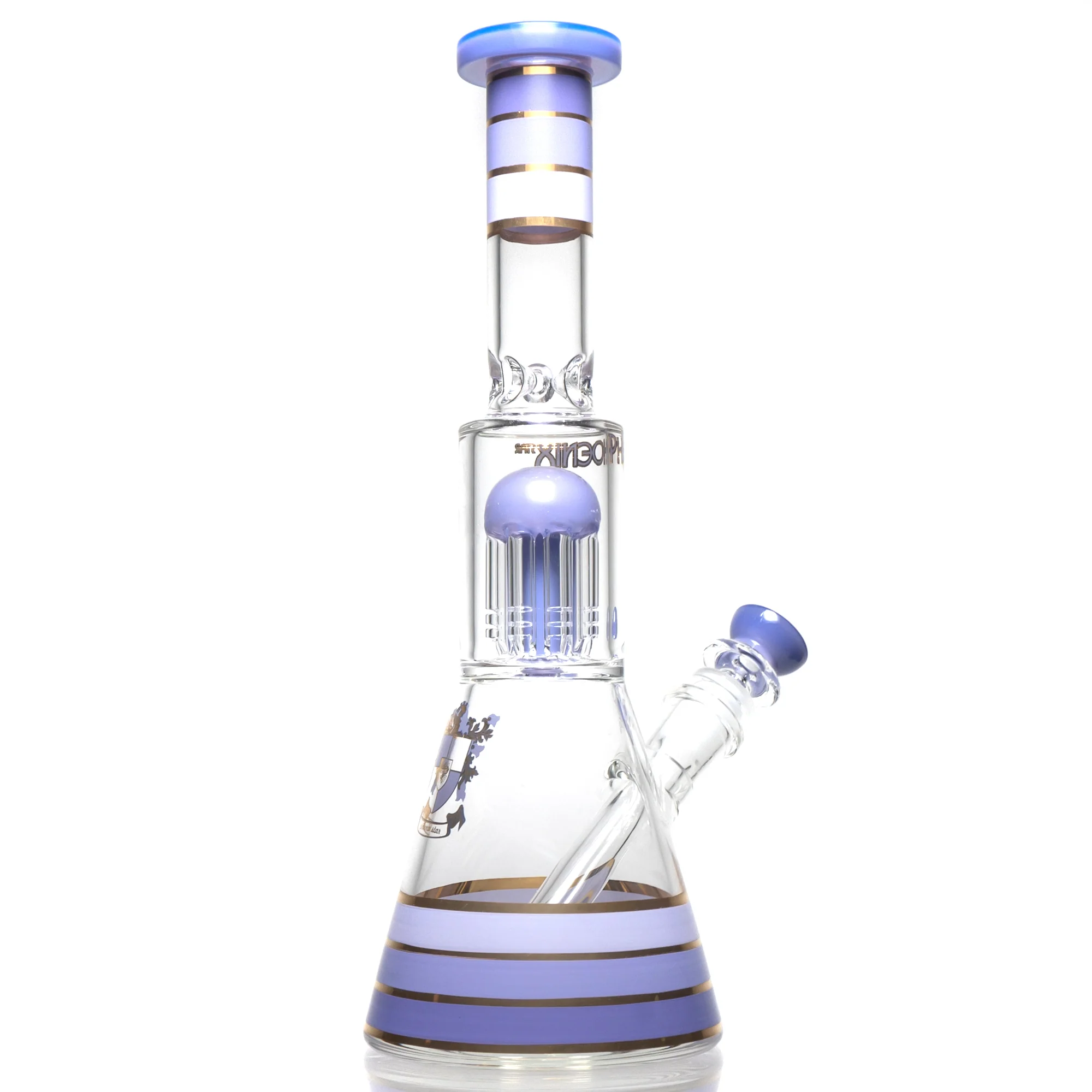 Phoenix Star - 14" Tree Perc Beaker - 8 Arm - Milky Purple - Image 2
