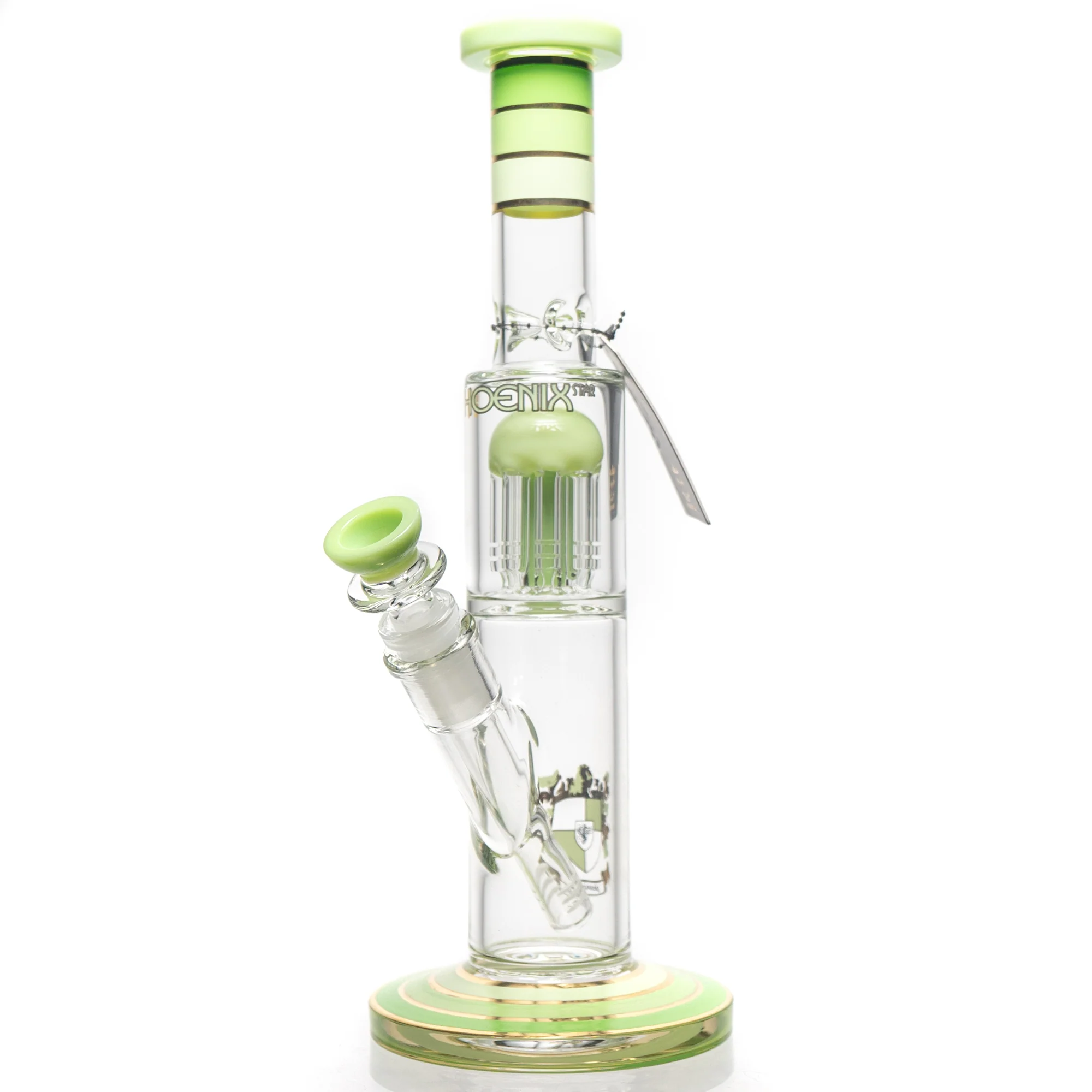 Phoenix Star - 14" Tree Perc Straight - 8 Arm - Milky Green