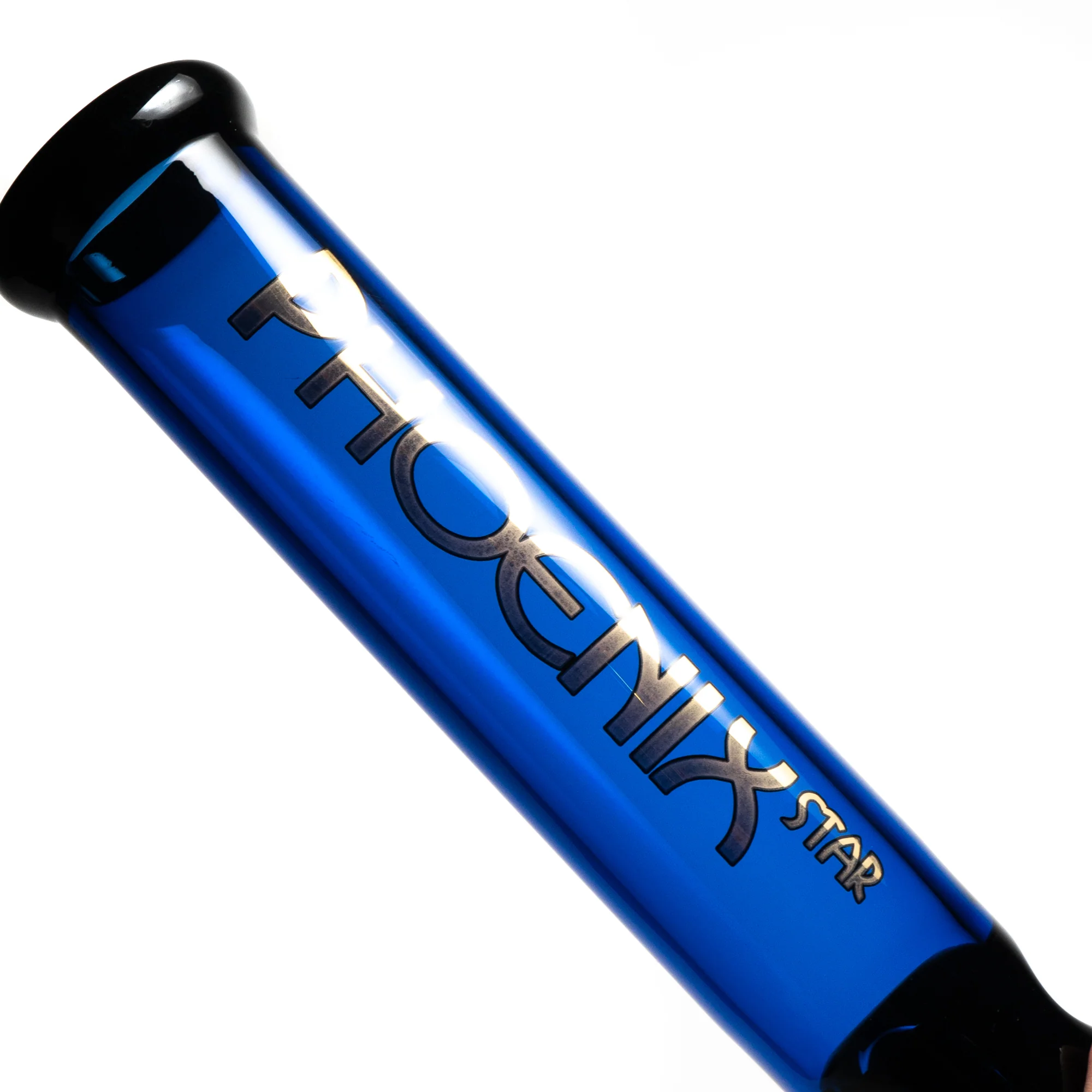 Phoenix Star - 16" Beaker w/ Ice Pinch - 7mm - Blue & Black - Image 4
