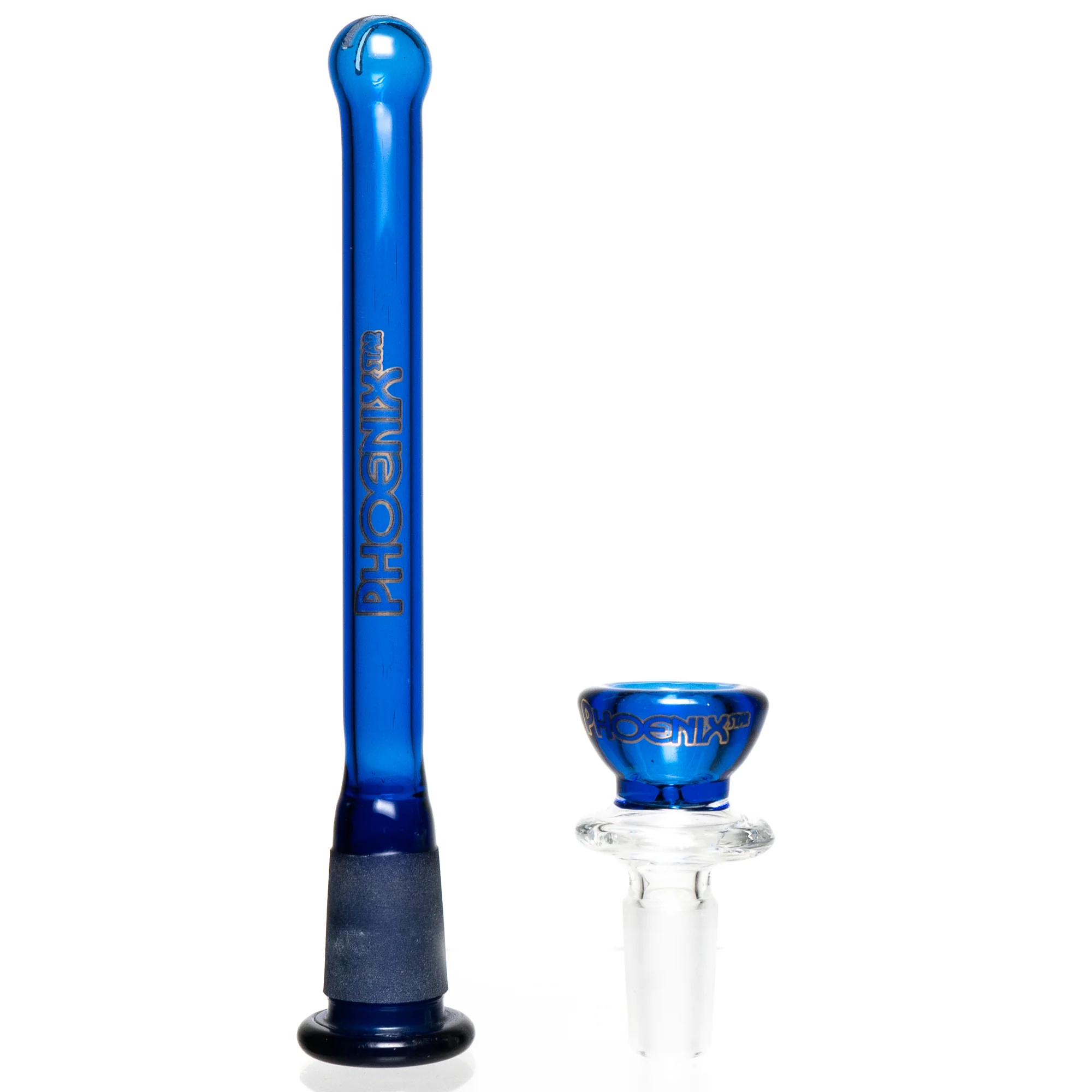 Phoenix Star - 16" Beaker w/ Ice Pinch - 7mm - Blue & Black - Image 6