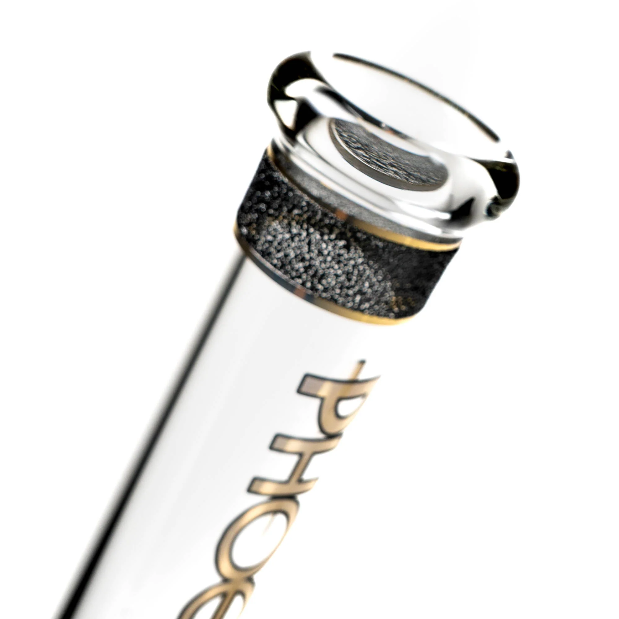 Phoenix Star - 18" Frit Band Beaker - 7mm - Black & Gold - Image 7