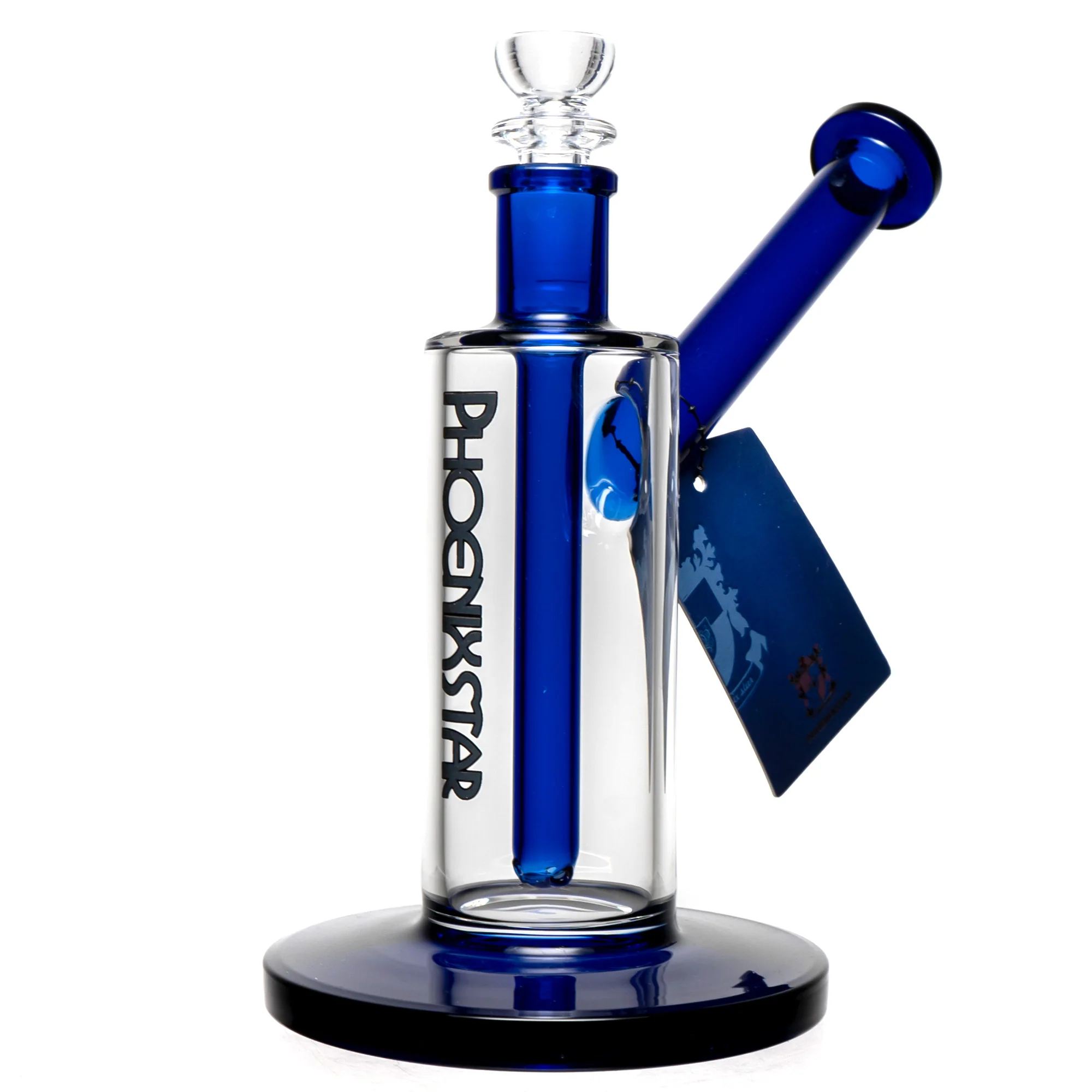 Phoenix Star - Footed Bubbler - Blue Accents