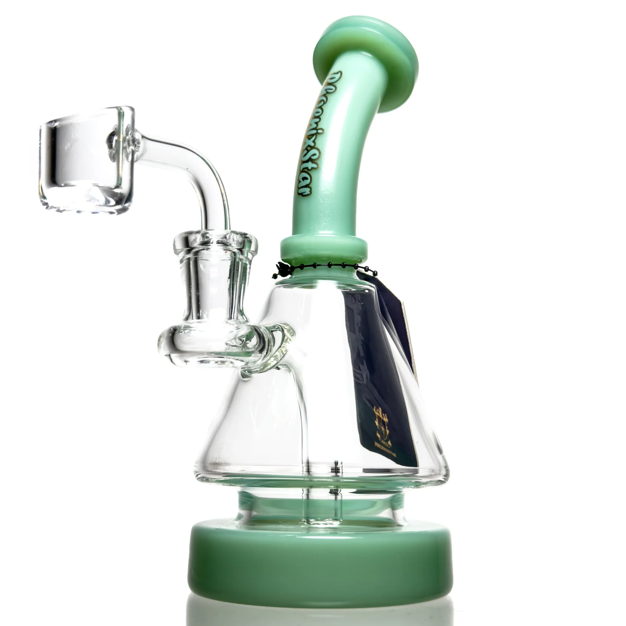 Phoenix Star - Hollow Foot Cone Bubbler - Mint