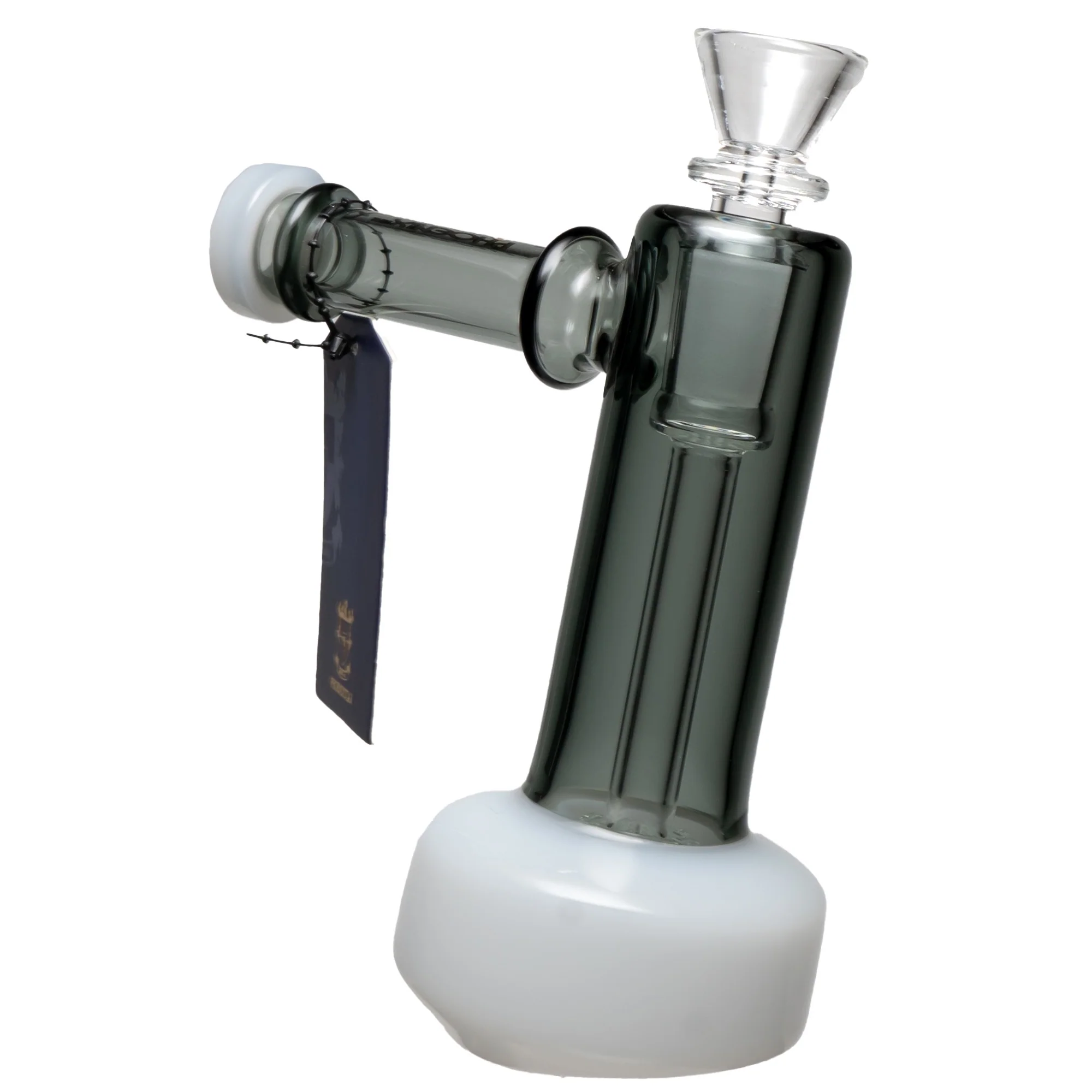 Phoenix Star - Hollow Foot Stand Up Bubbler - Smoke & White