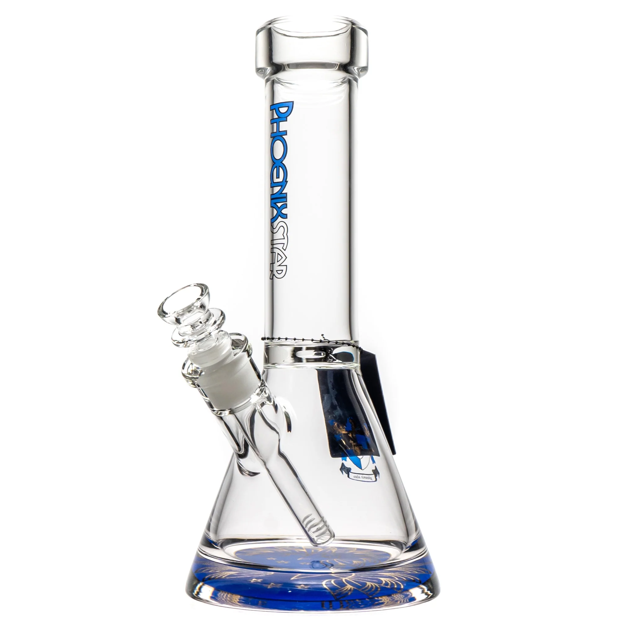 Phoenix Star - Thick Base Beaker - 50x9 - Blue & Gold