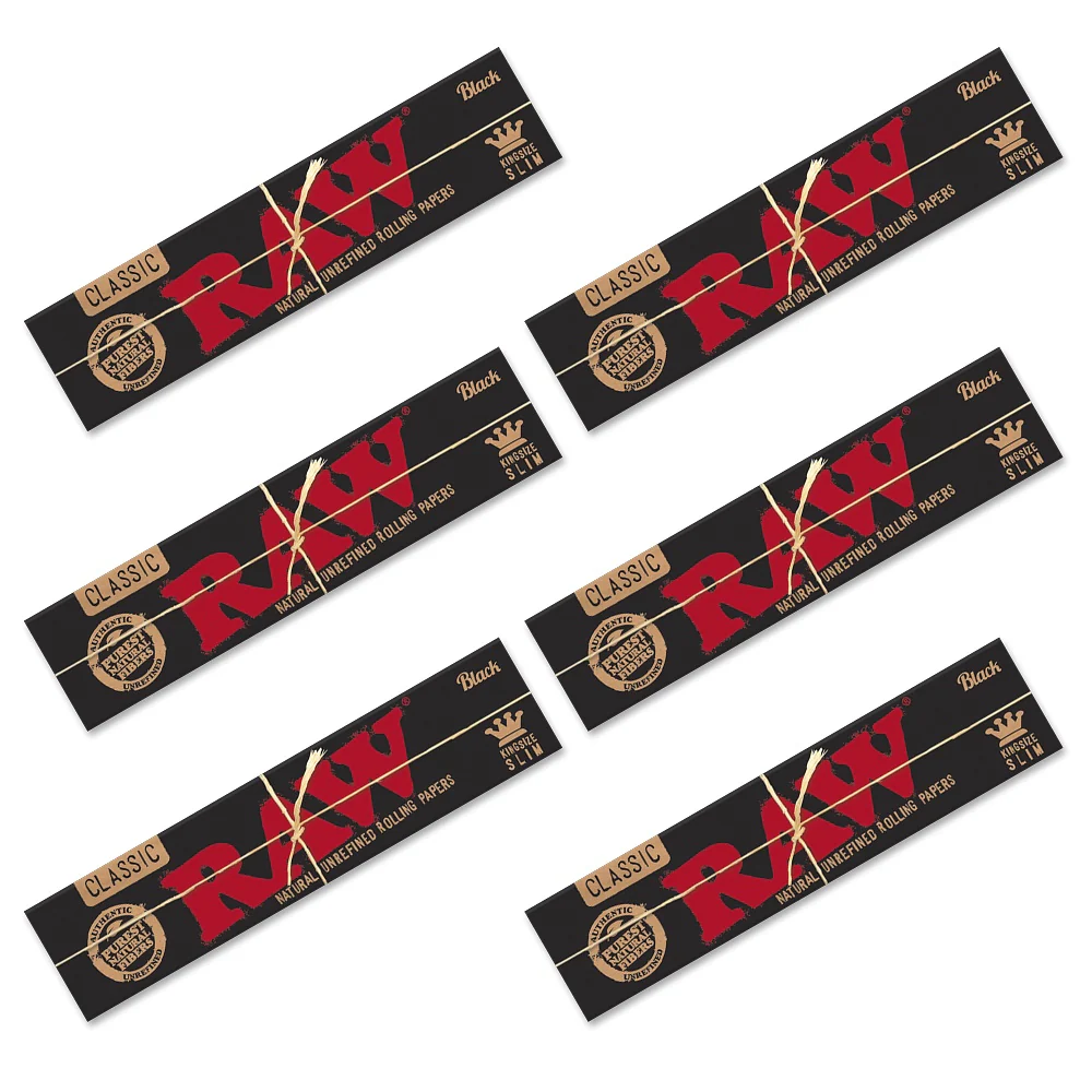 RAW - King Size Slim Black - 6 Packs