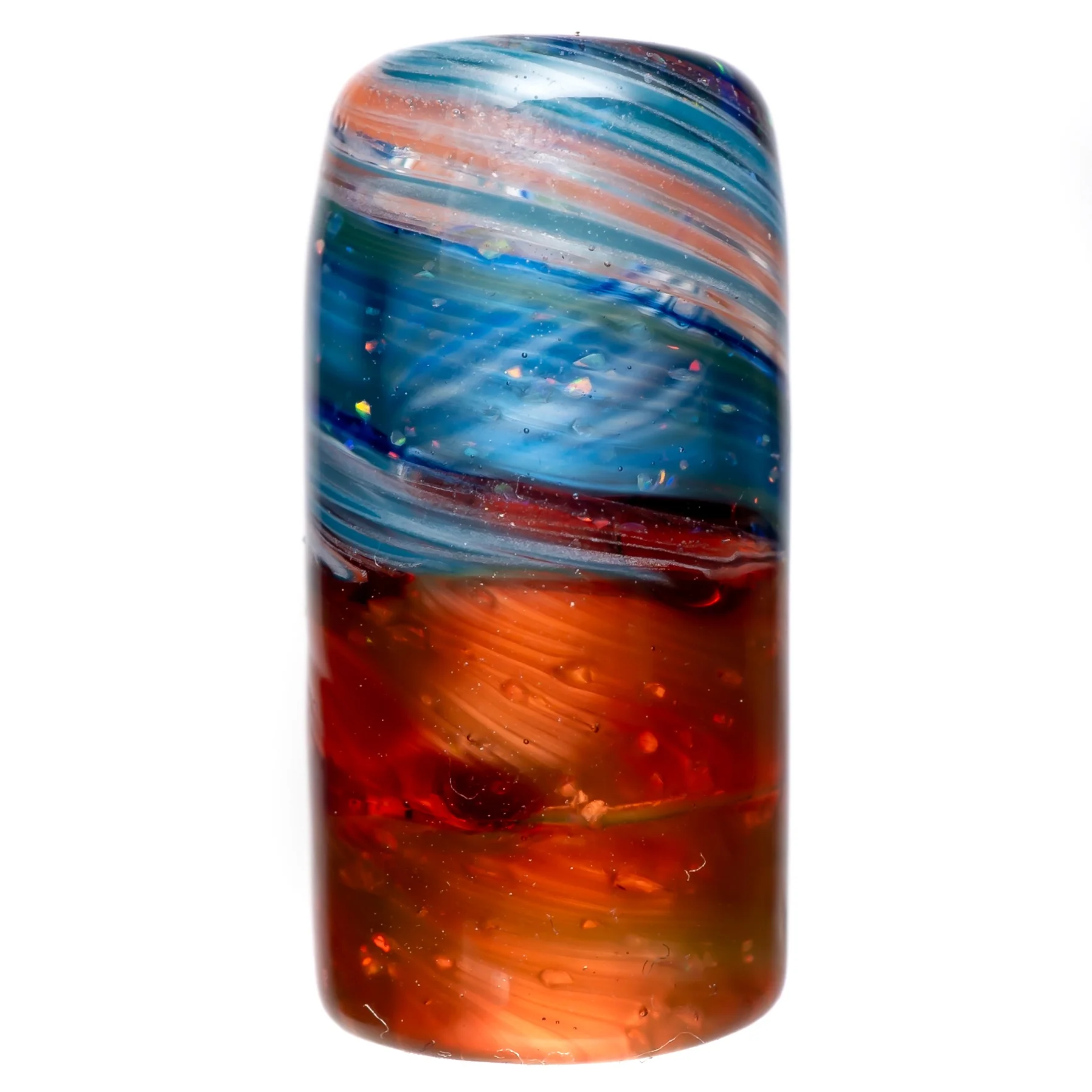RekTipz - Glass Tip - 12mm - Blue & Orange Swirl Cropal