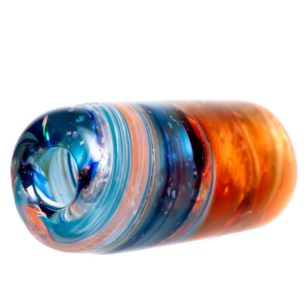 RekTipz - Glass Tip - 12mm - Blue & Orange Swirl Cropal - Image 3