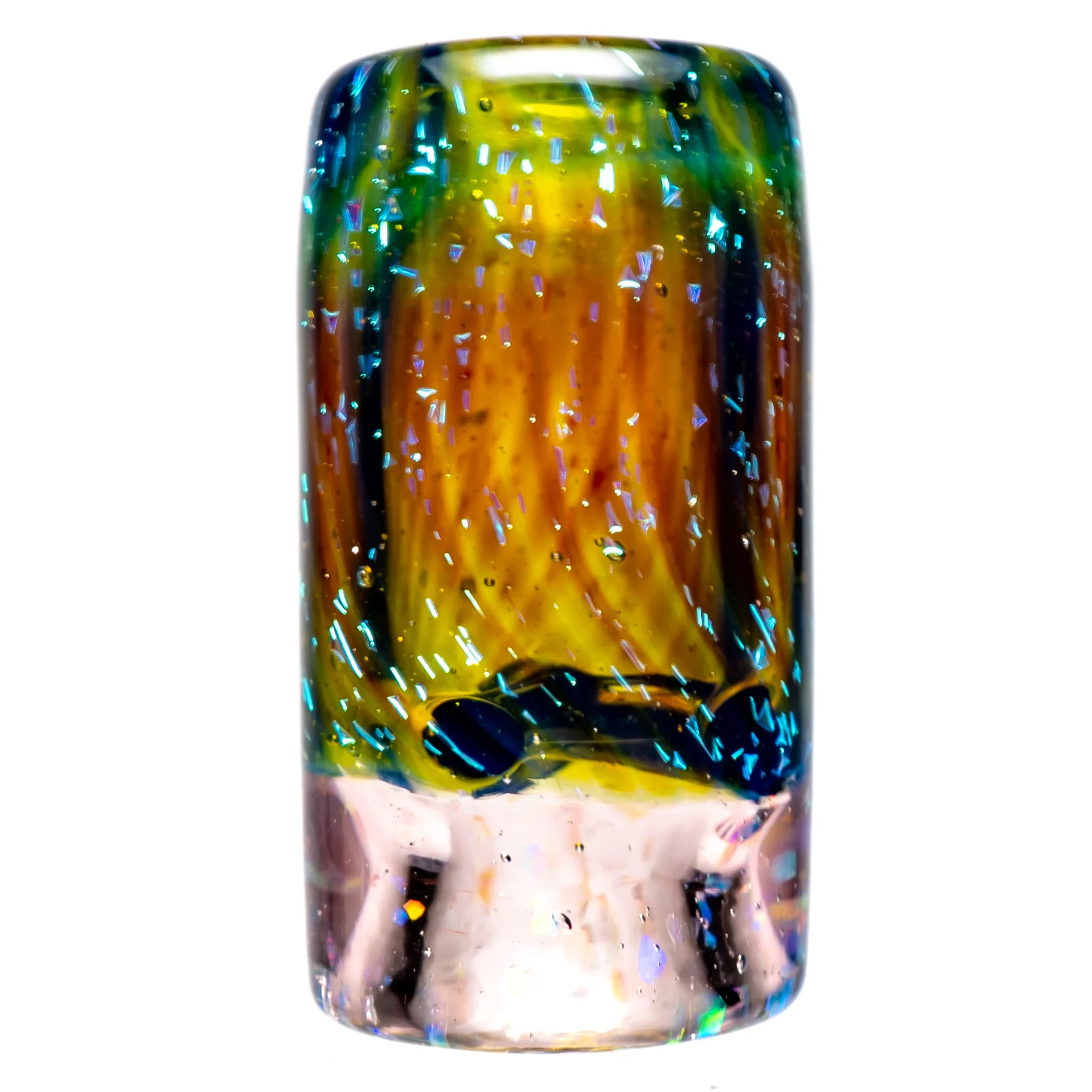 RekTipz - Glass Tip - 12mm - Purple & Green Dichro w/ Pink Cropal - Image 2