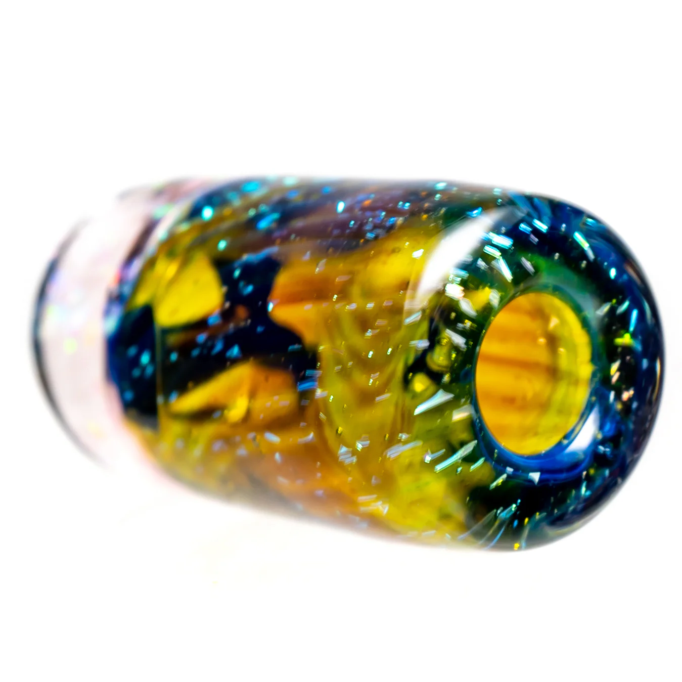 RekTipz - Glass Tip - 12mm - Purple & Green Dichro w/ Pink Cropal - Image 3