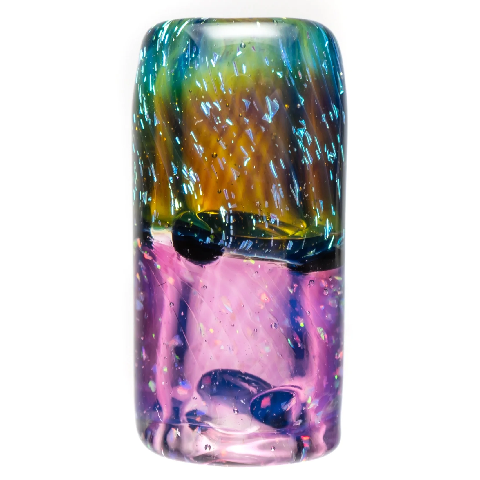 RekTipz - Glass Tip - 12mm - Purple & Green Dichro w/ Royal Jelly Cropal