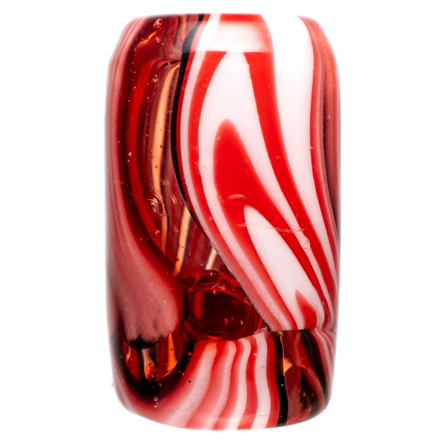 RekTipz - Glass Tip - 12mm - Red, Black & White Swirl