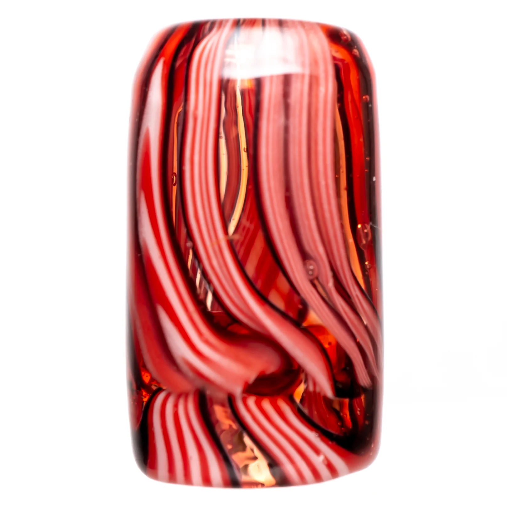 RekTipz - Glass Tip - 12mm - Red, Black & White Swirl - Image 2