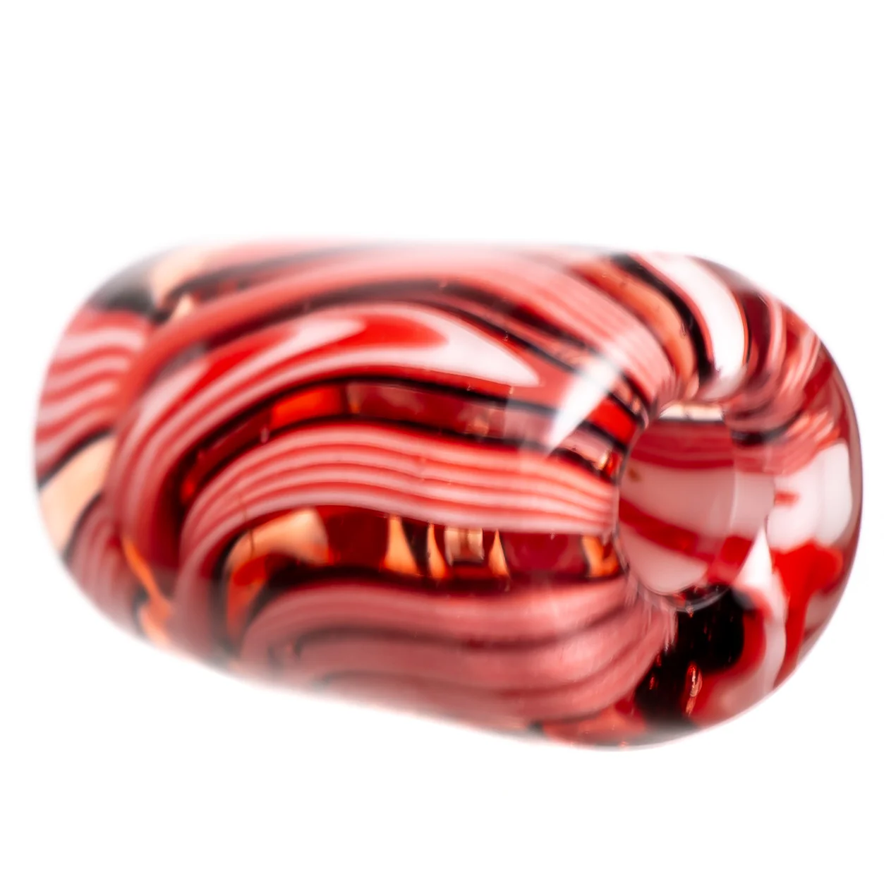 RekTipz - Glass Tip - 12mm - Red, Black & White Swirl - Image 4