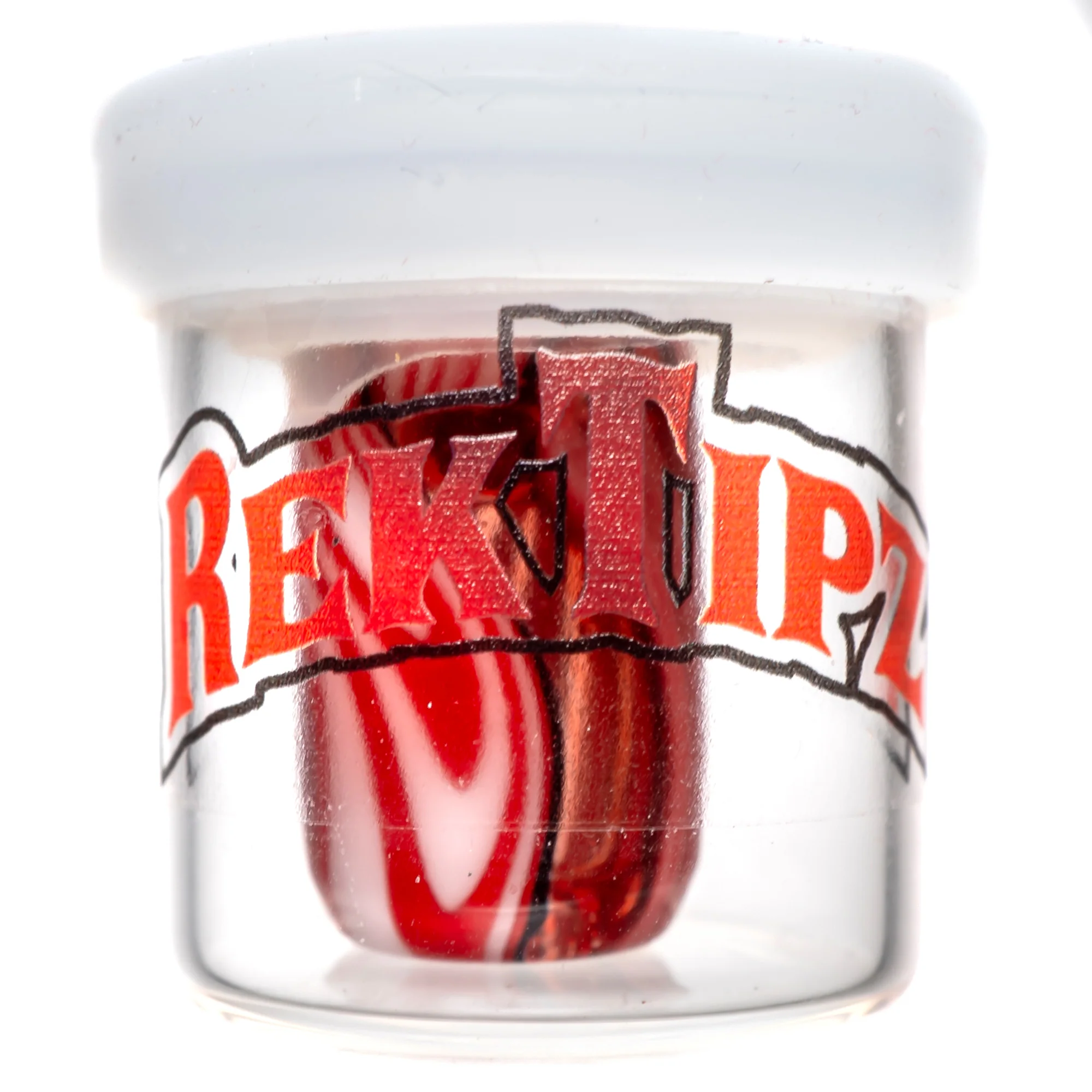 RekTipz - Glass Tip - 12mm - Red, Black & White Swirl - Image 5