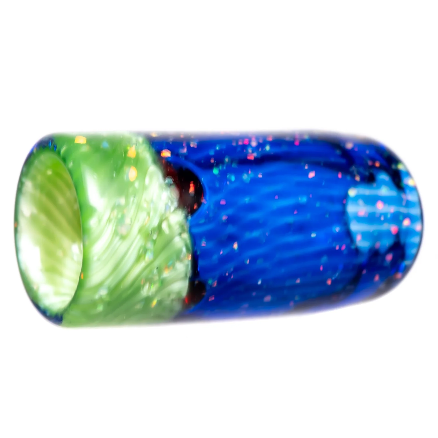 RekTipz - Glass Tip - 13mm - Cobalt & Green Satin Cropal - Image 3