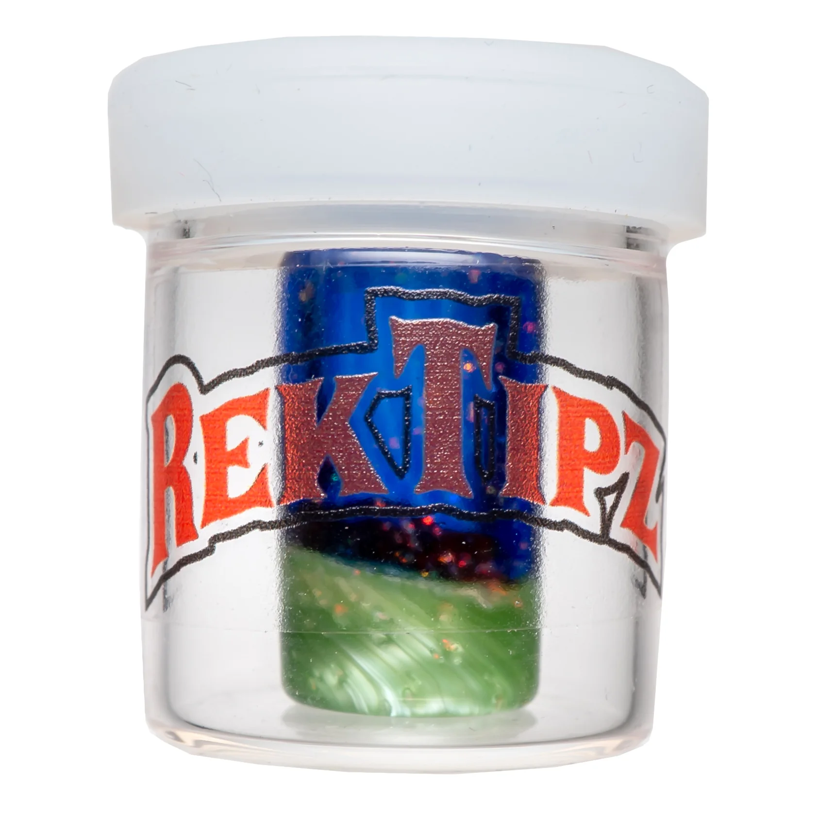 RekTipz - Glass Tip - 13mm - Cobalt & Green Satin Cropal - Image 4