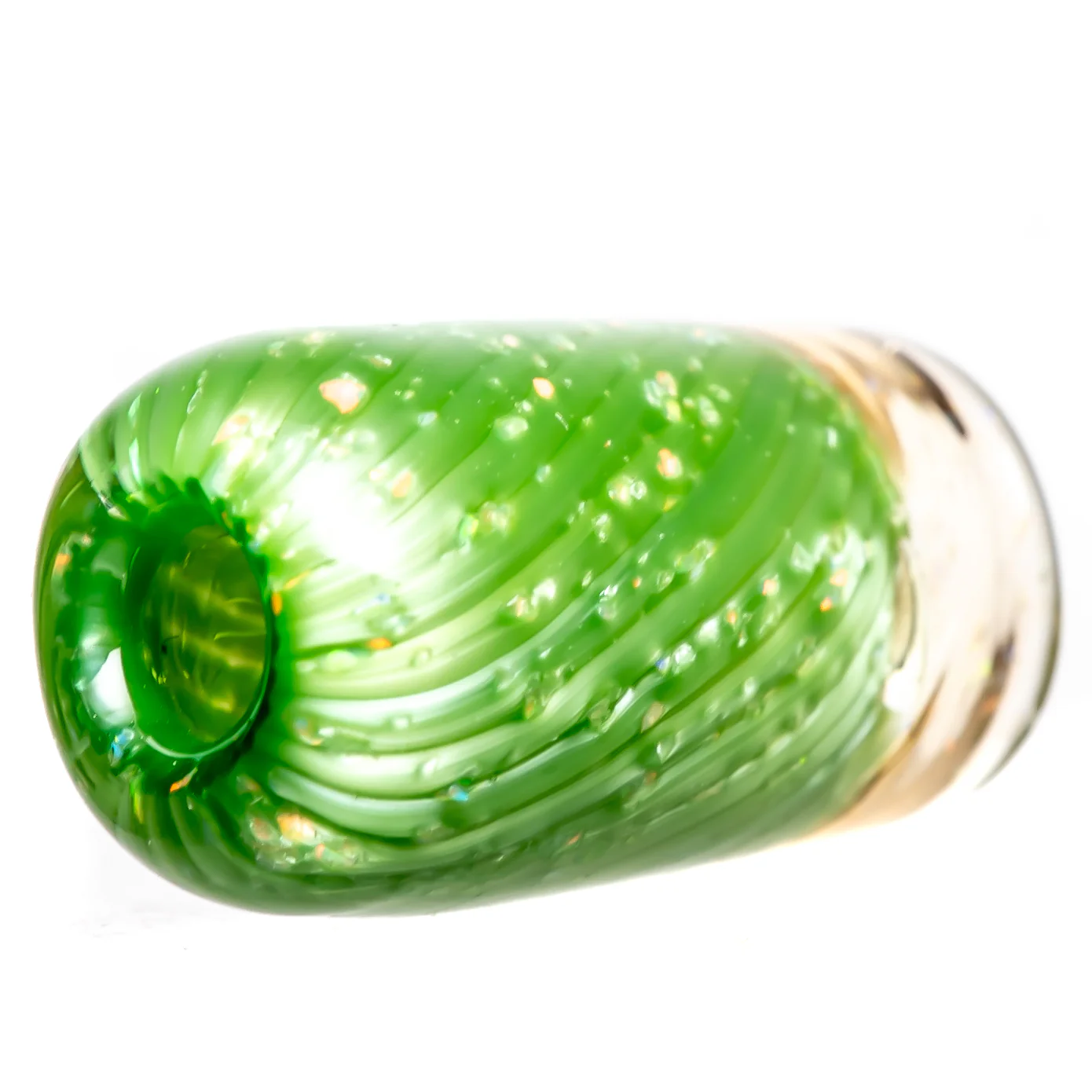 RekTipz - Glass Tip - 13mm - Green Satin & Transparent Orange Cropal - Image 2