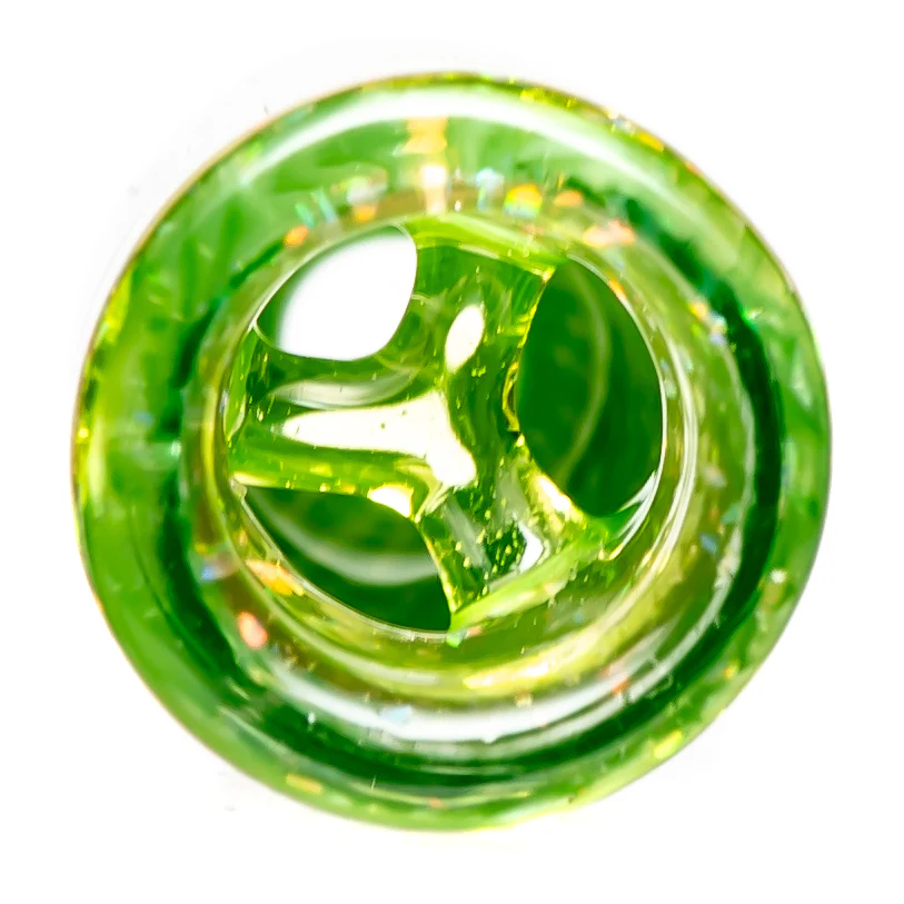 RekTipz - Glass Tip - 13mm - Green Satin & Transparent Orange Cropal - Image 3