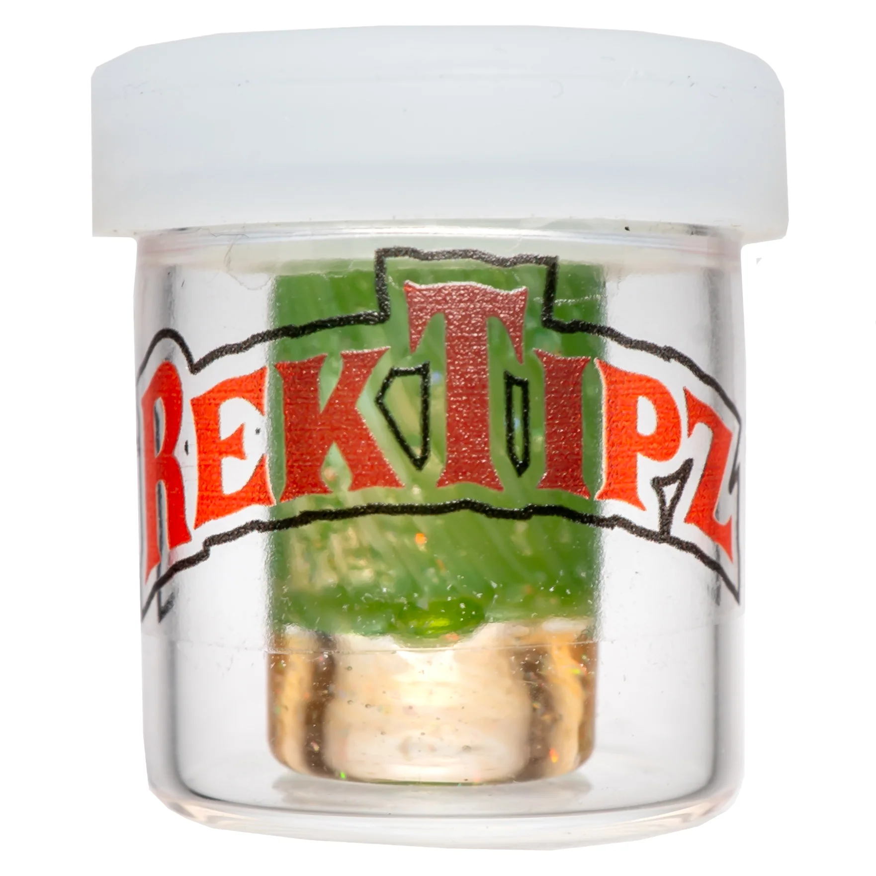 RekTipz - Glass Tip - 13mm - Green Satin & Transparent Orange Cropal - Image 4