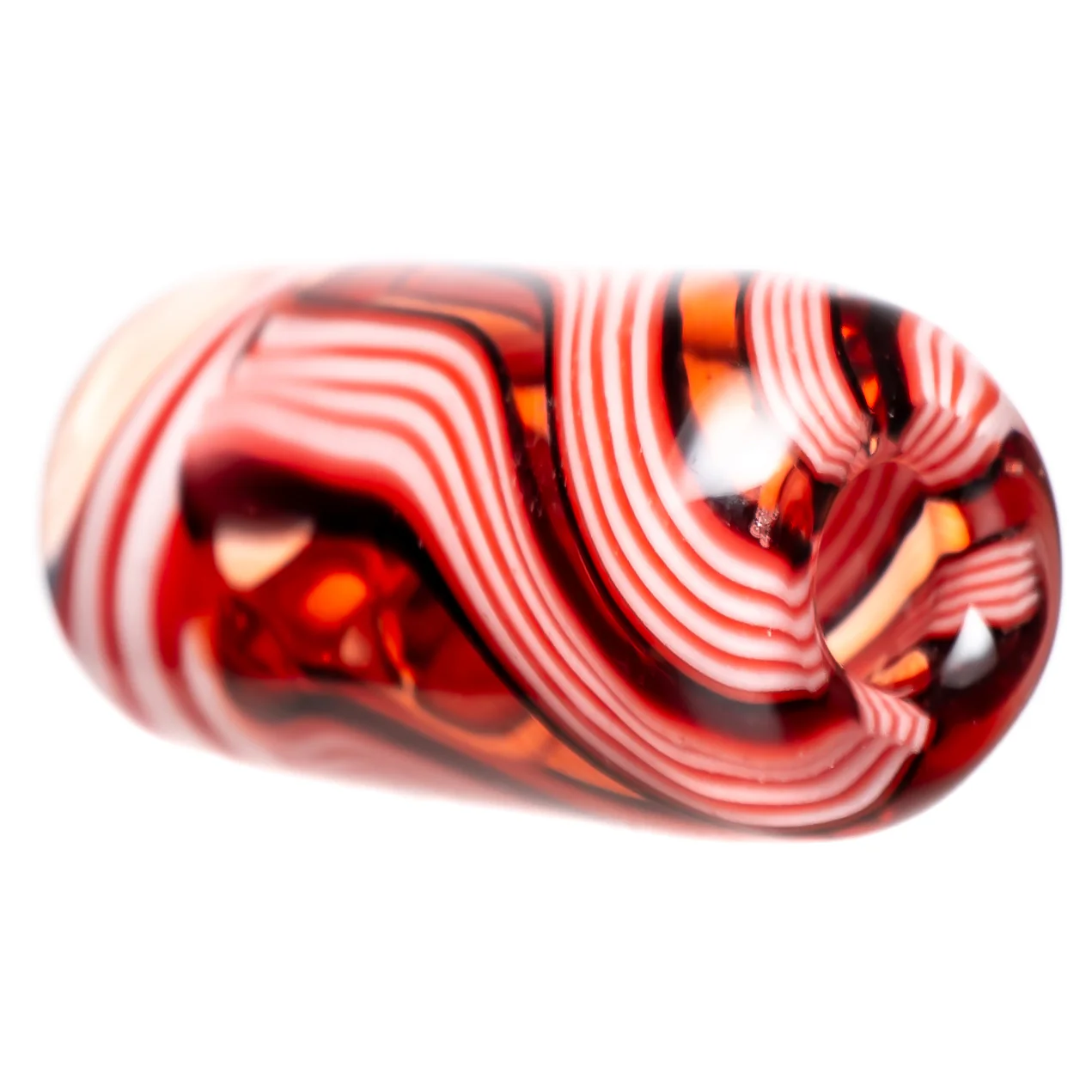 RekTipz - Glass Tip - 13mm - Red, Black & White Swirl - Image 4