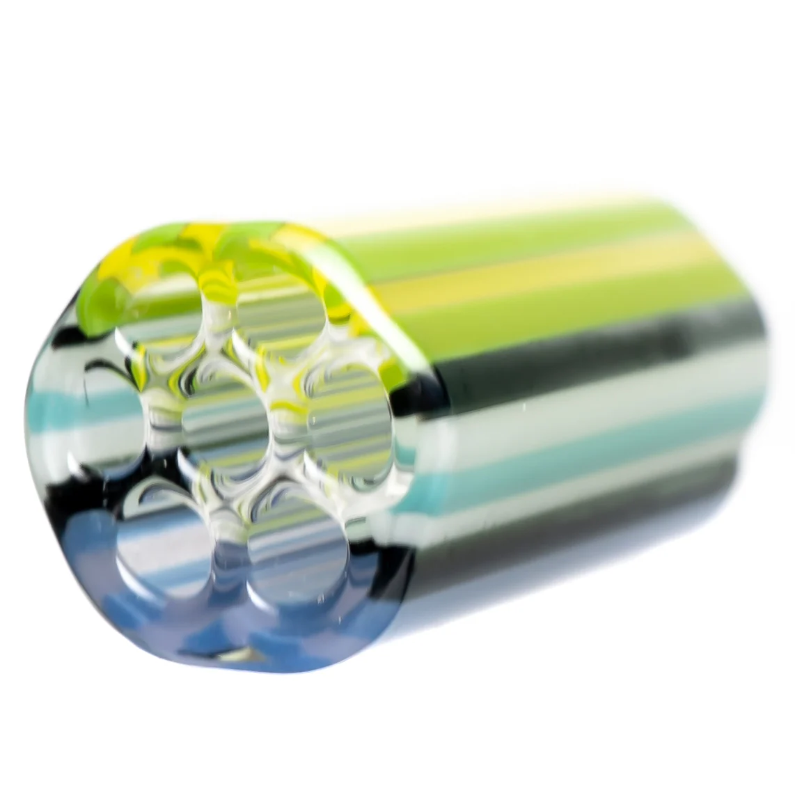 RekTipz - Glass Tip - 6 Shooter - 10mm - Multi Color Stripe - Image 2