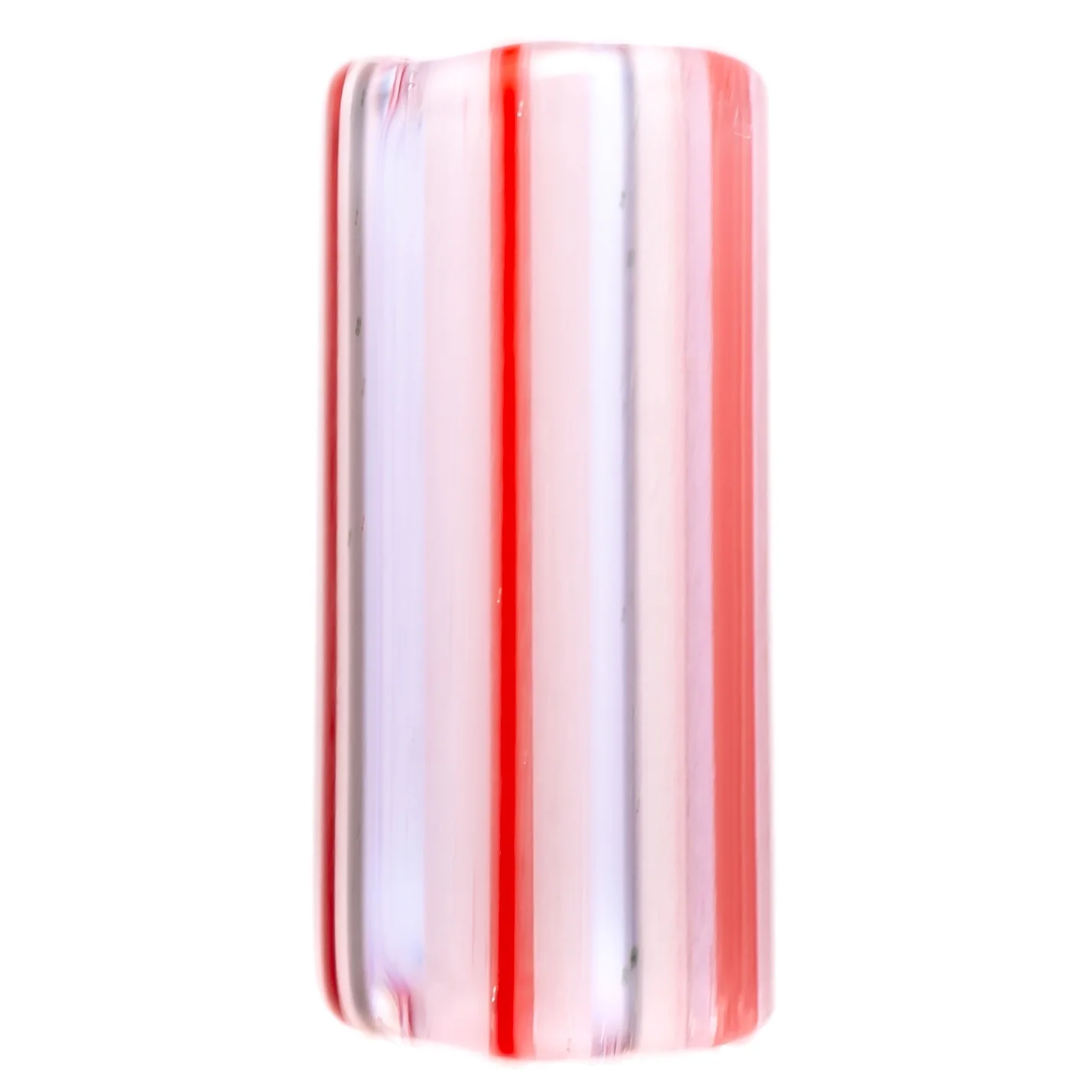 RekTipz - Glass Tip - 6 Shooter - 10mm - Red, White & Pink Stripe